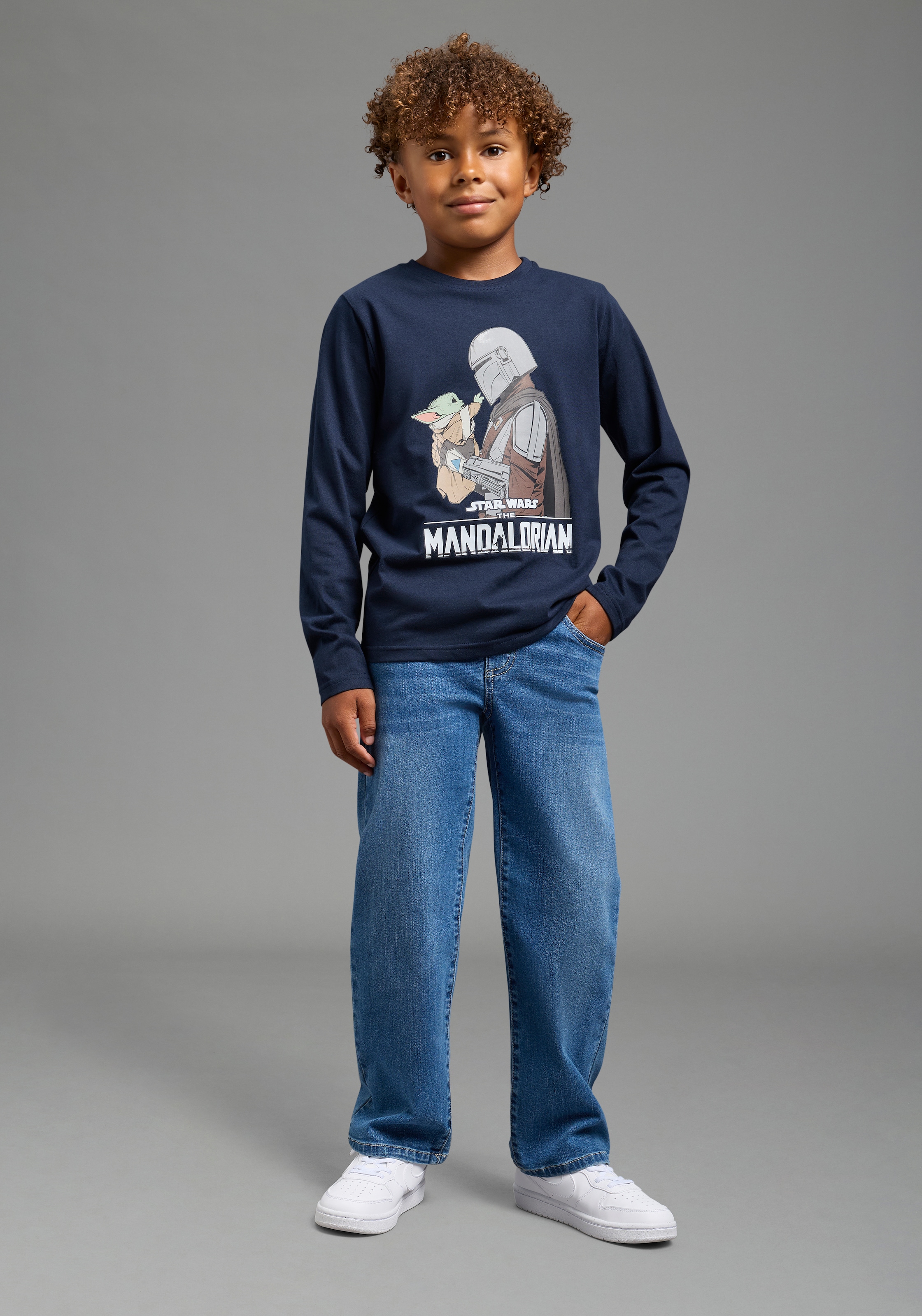 KIDSWORLD Langarmshirt »STAR WARS: MANDALORIAN Shirt, Disney« Disney-Shirt, normale Schnittform, Langarm, Basic-Stil