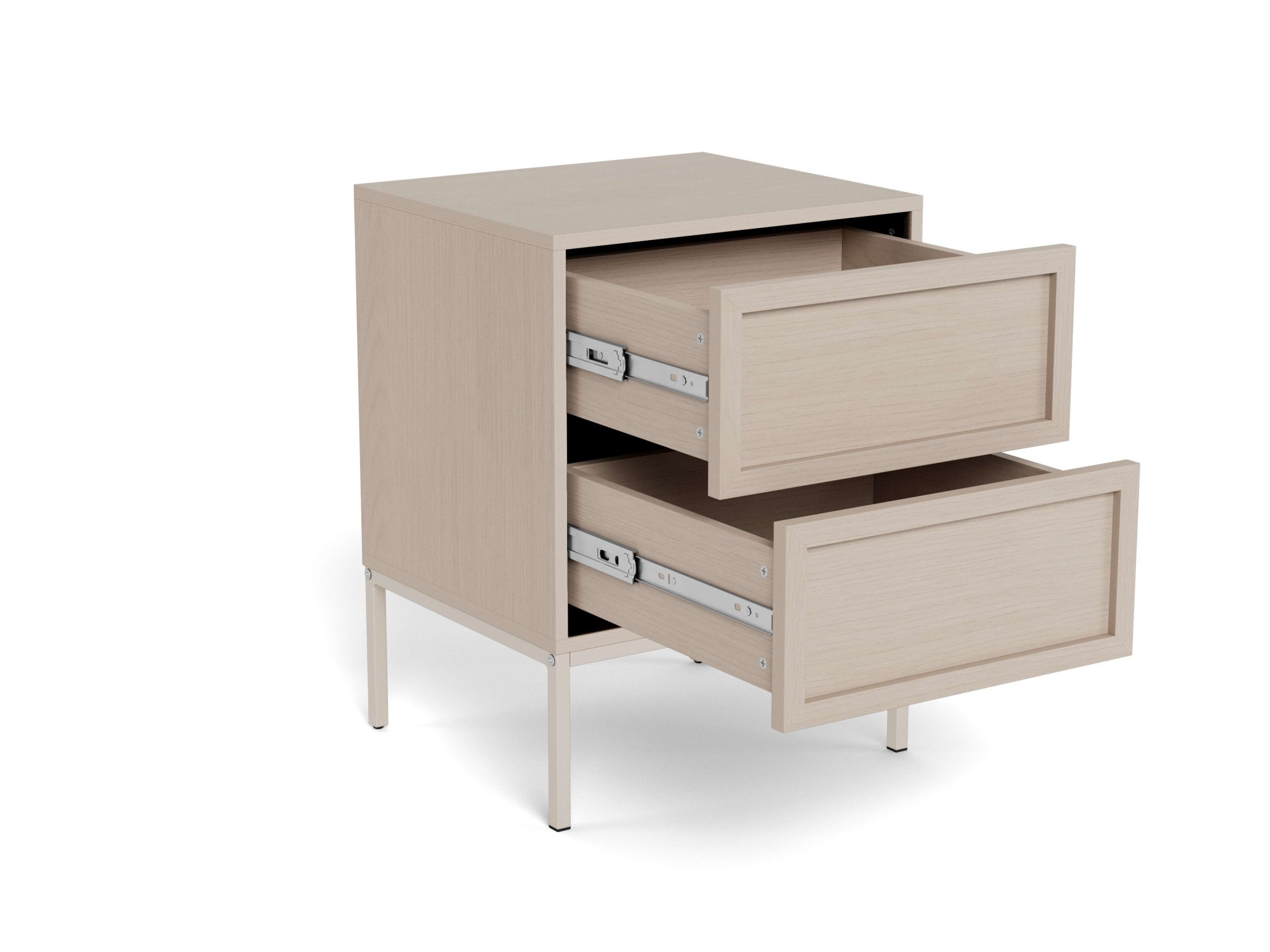 ACTONA GROUP Nachttisch »Palmdale, Nachtkommode, Nako« 2 Schubladen, Metallgestell, 45.6x40x61