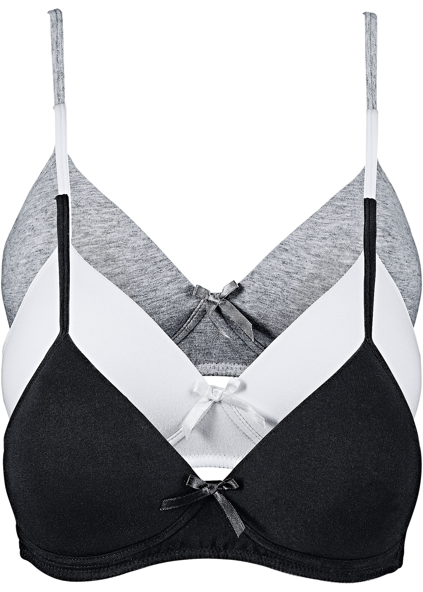 Image of bonprix Schalen-BH "Schalen BH ohne Bügel mit Baumwolle (3er Pack)" Packung, 3 Stk. nahtlose, leicht gepolsterte Cups, ohne Bügel