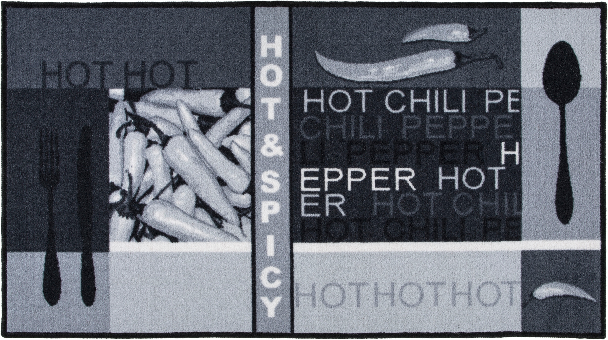 Andiamo Küchenläufer »Hot Pepper«, rechteckig, Motiv Peperoni/Chili, mit  Schriftzug, Küche, waschbar jetzt kaufen | Kurzflor-Läufer