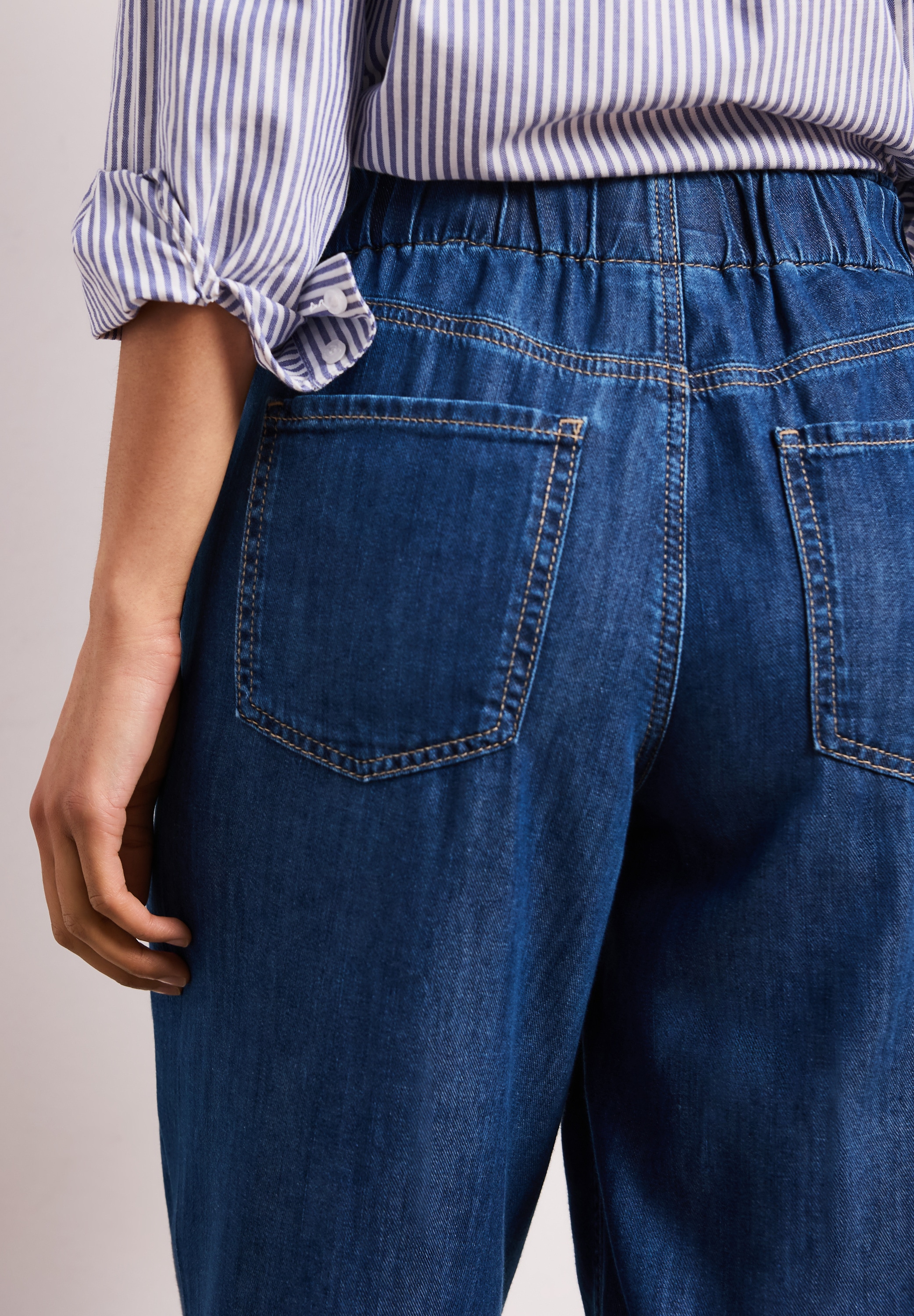 STREET ONE Jeans large »Style Emee« avec ceinture paperbag