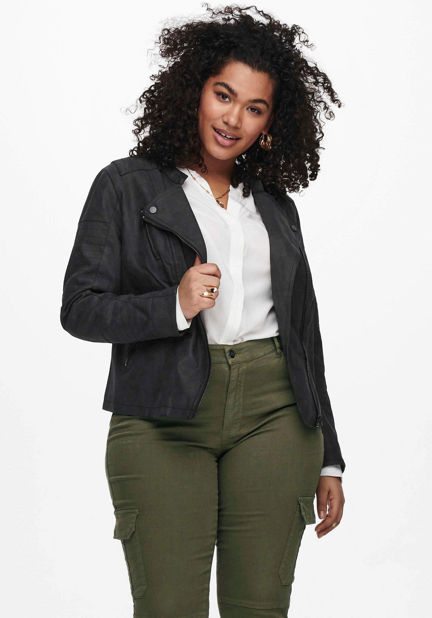 Image of ONLY CARMAKOMA Lederimitatjacke »Avana«, mit Biker-Details bei Ackermann Versand Schweiz