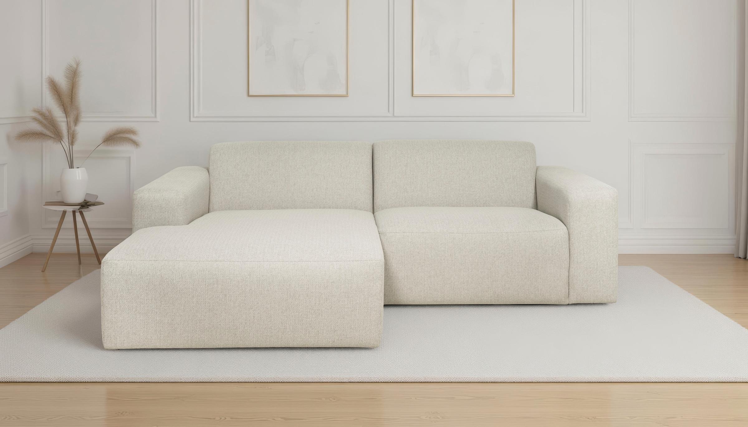 GOODproduct Ecksofa »Koa, 228 cm, L-Form, Modulsofa in Cord, Chenille, Struktur, Webstoff« Designsofa, weicher Lounge-Sitzkomfort, Welleunterfederung, bodentief