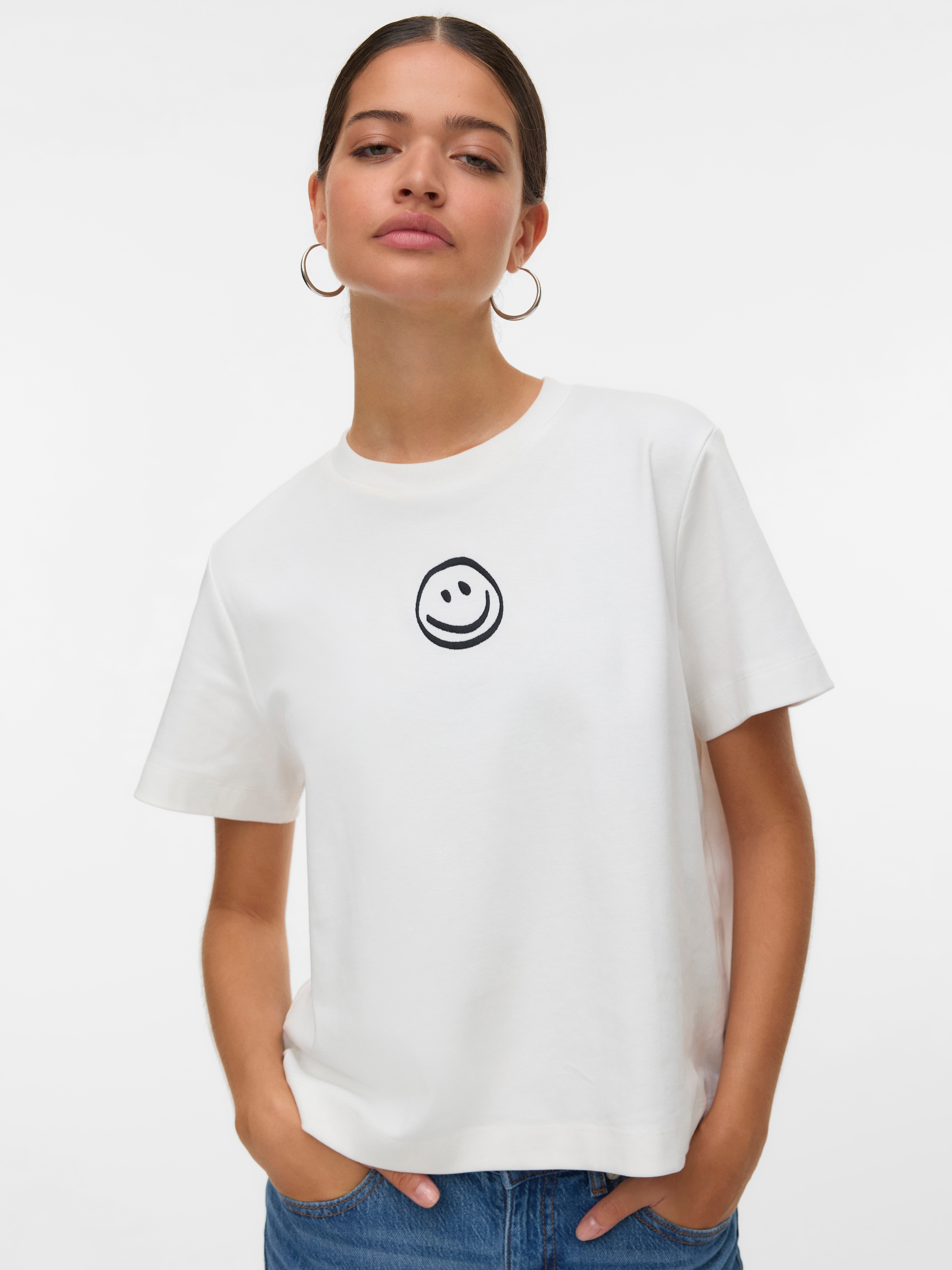 Image of Vero Moda Kurzarmshirt "VMSARA METTE SS TOP BOX JRS GA NOOS" Baumwolle, regular fit