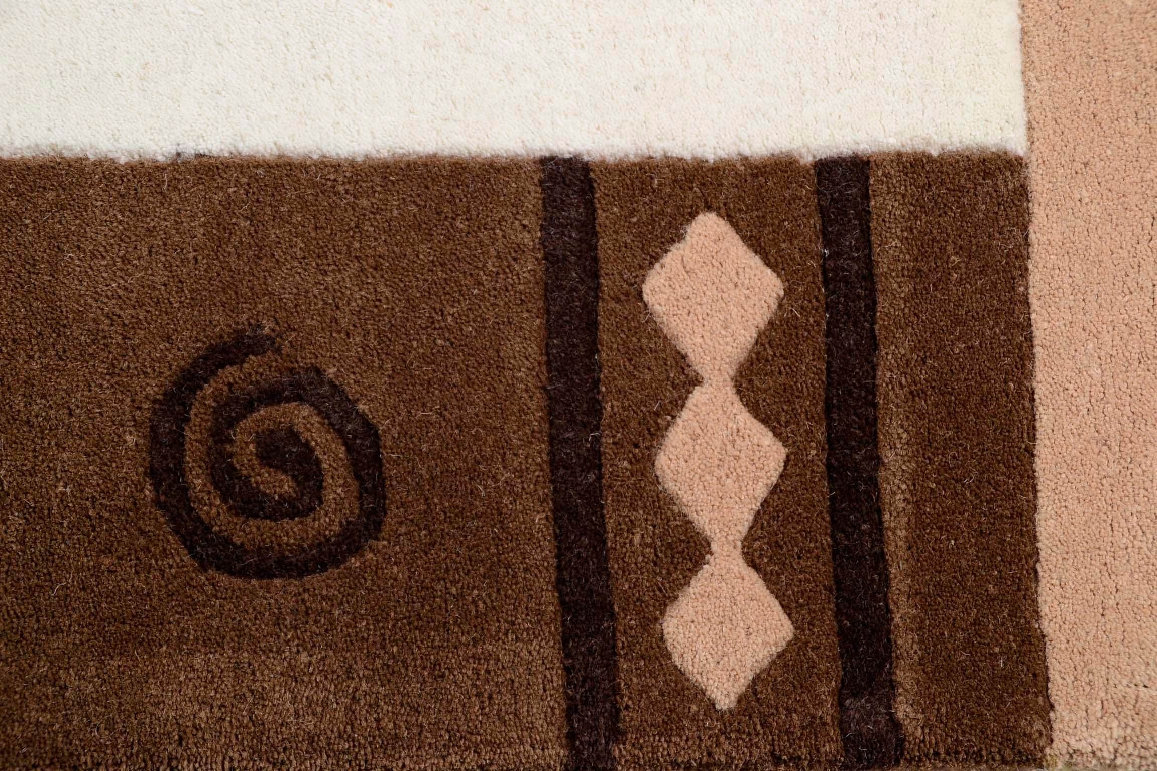 THEKO Wollteppich »Ambadi«, achteckig, 14 mm Höhe, reine Schurwolle, handgetuftet, mit Bordüre, modern