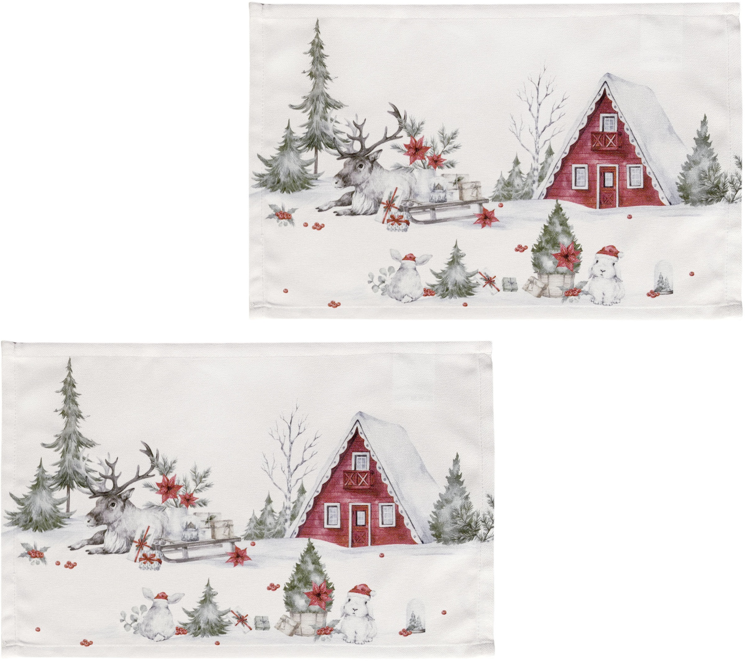 Image of GOODproduct Platzset "Lealux" 2er Set, Weihnachtlich, bedruckt, weiche Haptik, 45x30
