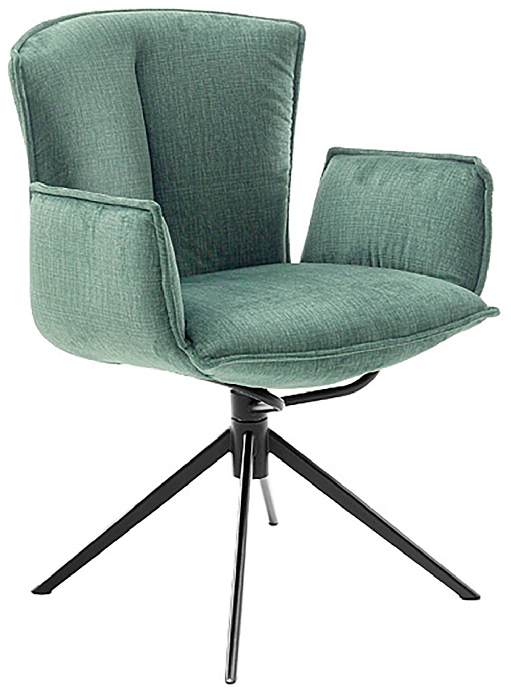 MCA furniture 4-Fussstuhl »NALON Esszimmerstuhl (2er Set) - Stuhl«, (Set), 2 St., Veloursstoff, 360° drehbar, Schwingfunktion, Metall, Veloursoptik, belastbar 120 kg