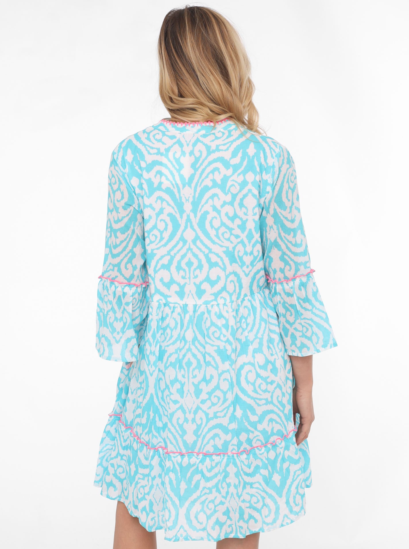 Zwillingsherz Sommerkleid »Kleid "Ornamente"« Eingrifftaschen mit Tasseln, Trompeten Ärmeln und Eingriffstaschen