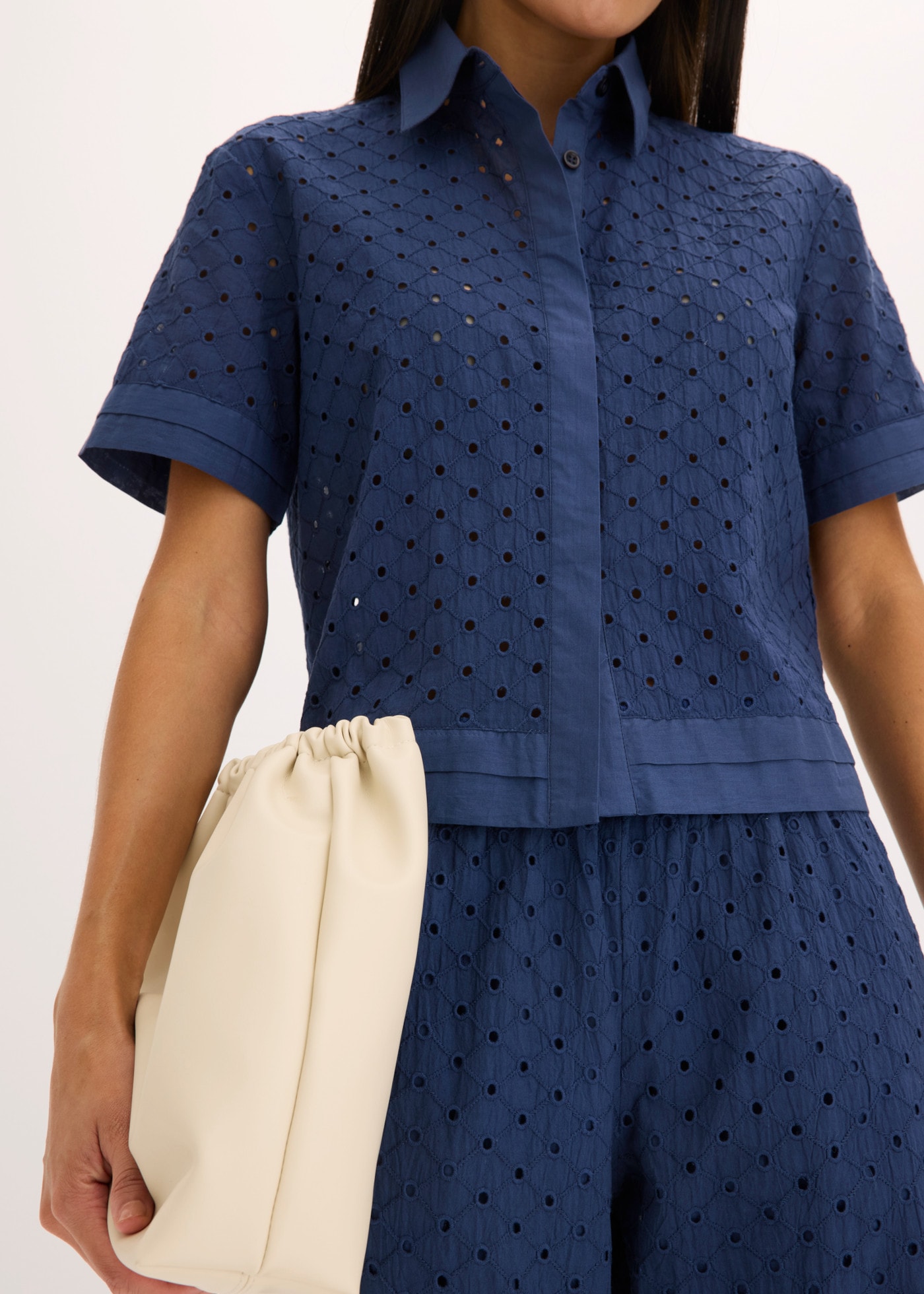 bonprix Blouse à manches longues Style élégant, avec col chemise, coupe régulière, en coton