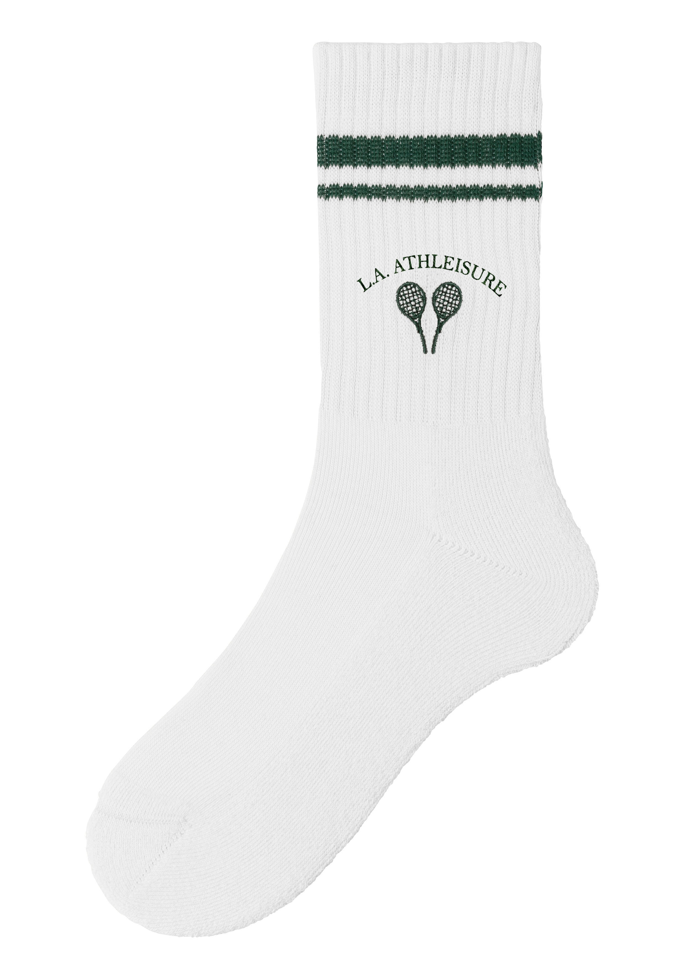 LASCANA ACTIVE Tennissocken, (Packung, 3 Paar), mit kleiner Stickerei