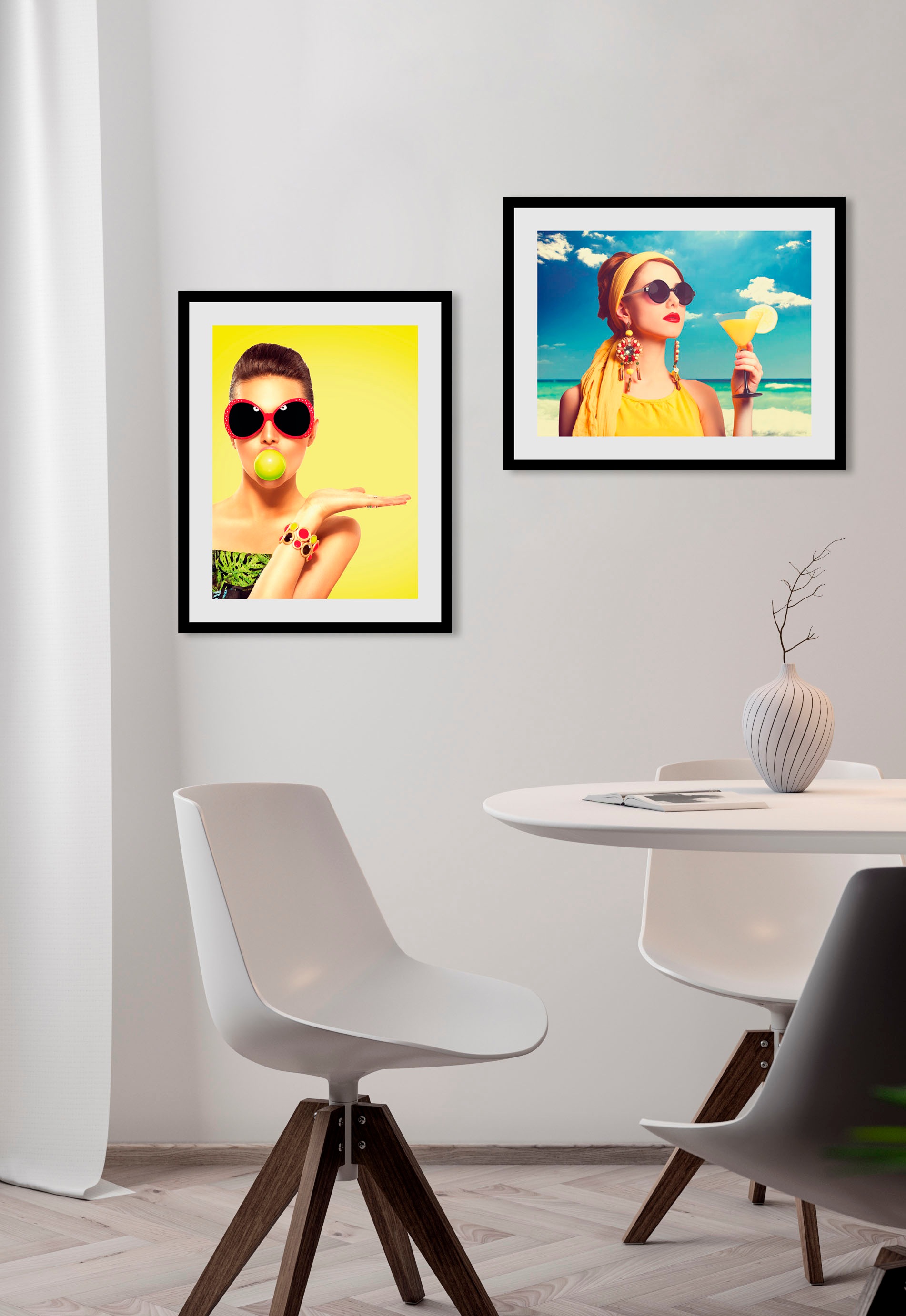 queence Bild »citruspower«, Frau-Bilder von Frauen-Art-Kunst-Fashion-Mode-Magazincover, (1 St.), HD Premium Poster-Druck inkl. Holzrahmen