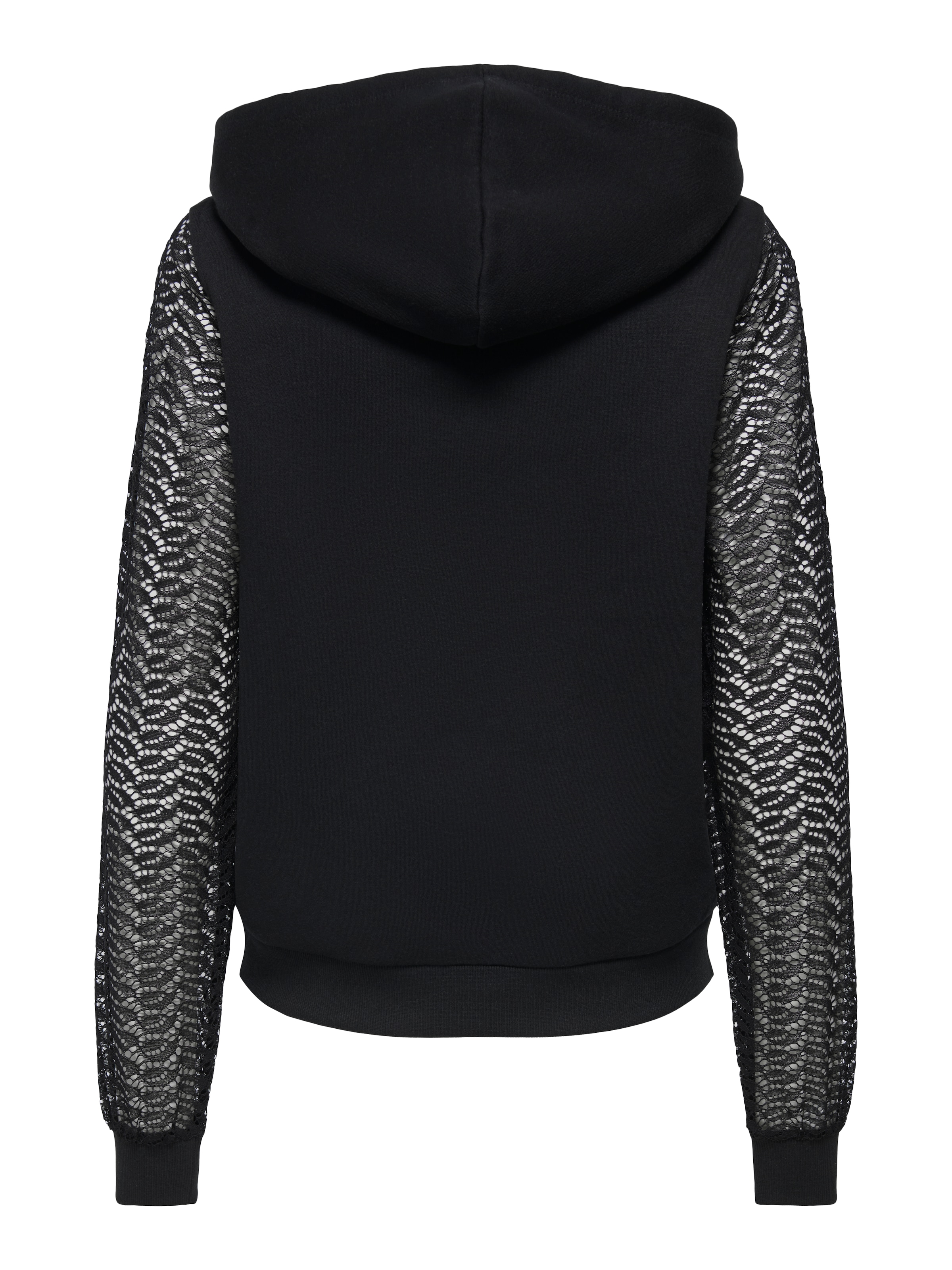 ONLY Sweat à capuche »ONLKELLY L/S LACE HOODIE CS JRS«, mélange coton, coupe régulière
