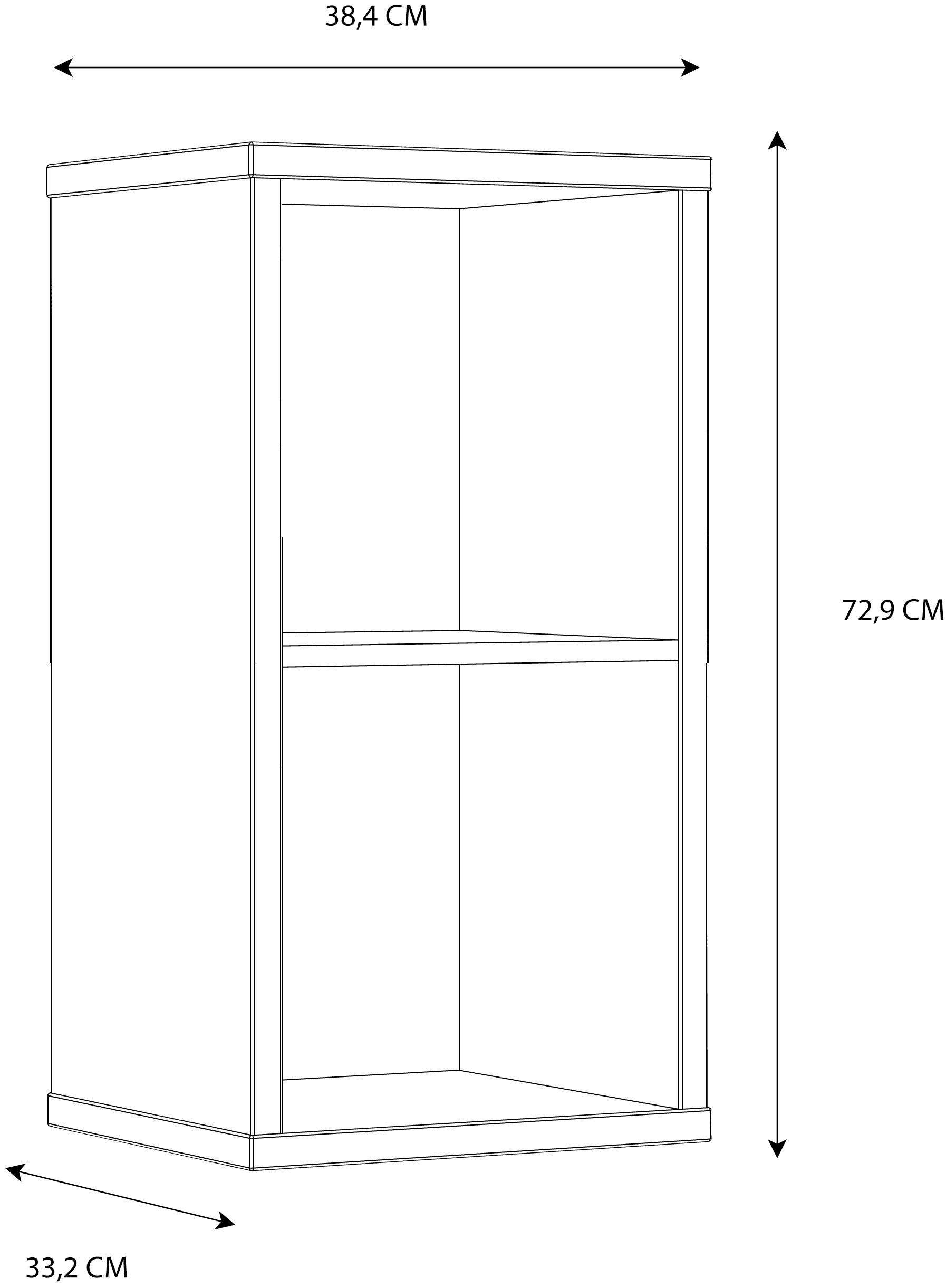 FORTE »Mauro« Regal mit 2 Fächern, B/H/T 38,2x72,9x32,9 cm, langlebige Beschichtung