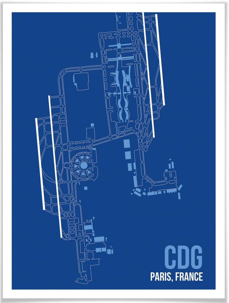 Image of Wall-Art Poster »Wandbild CDG Grundriss Paris«, Grundriss, (1 St.), Poster, Wandbild, Bild, Wandposter bei Ackermann Versand Schweiz