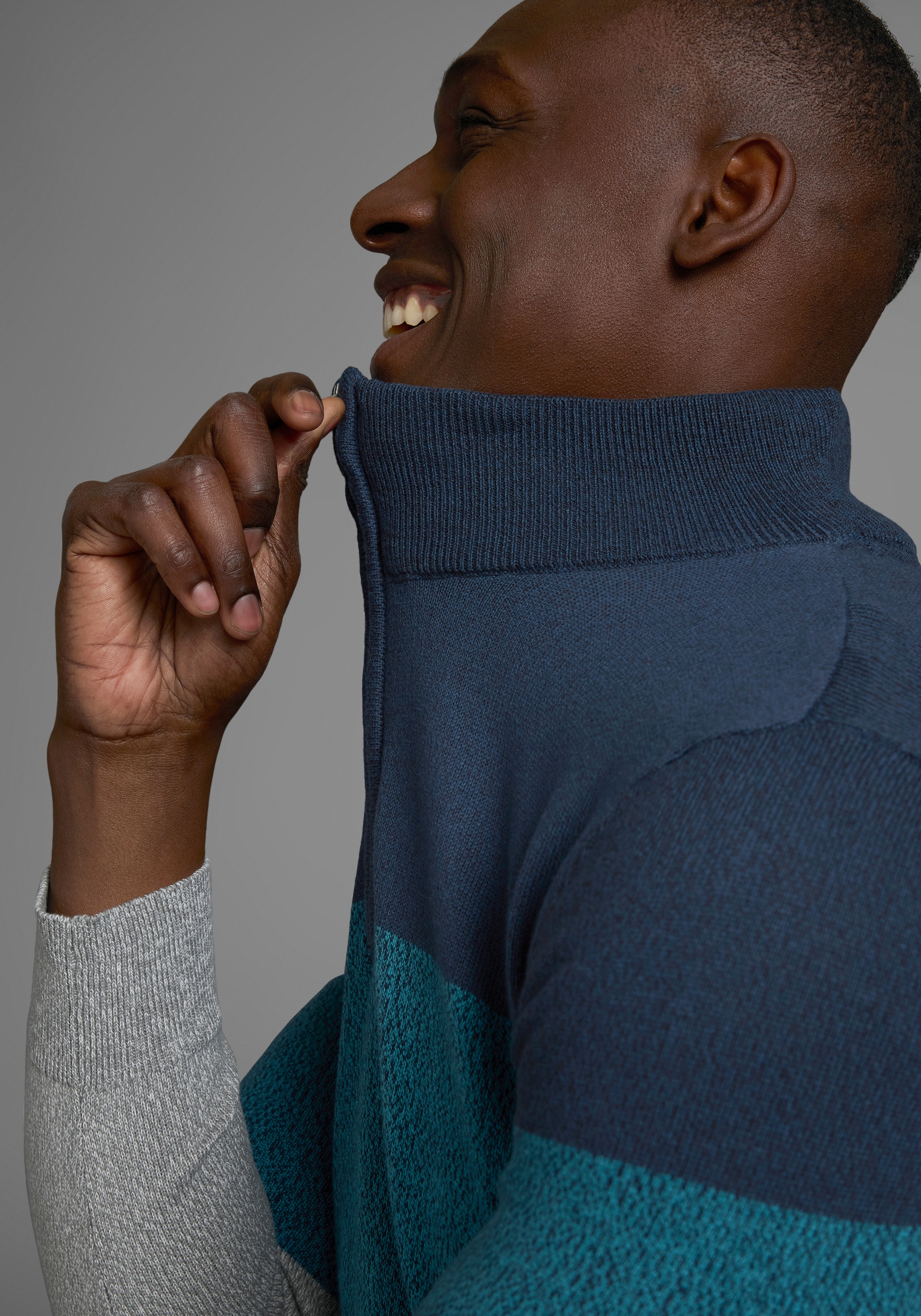 Man's World Troyer »Bis Grösse 5 XL«, mit Blockstreifen