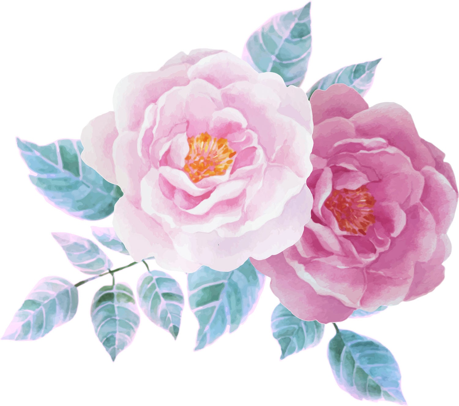 Image of queence Wandtattoo "Lina" Wandbild, Sticker, rosa, Blume, Blüte, selbstklebend, Pastellfarben