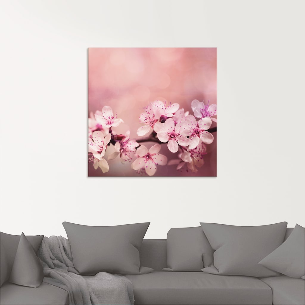 Artland Glasbild »Kirschblüten«, Blumen, (1 St.)