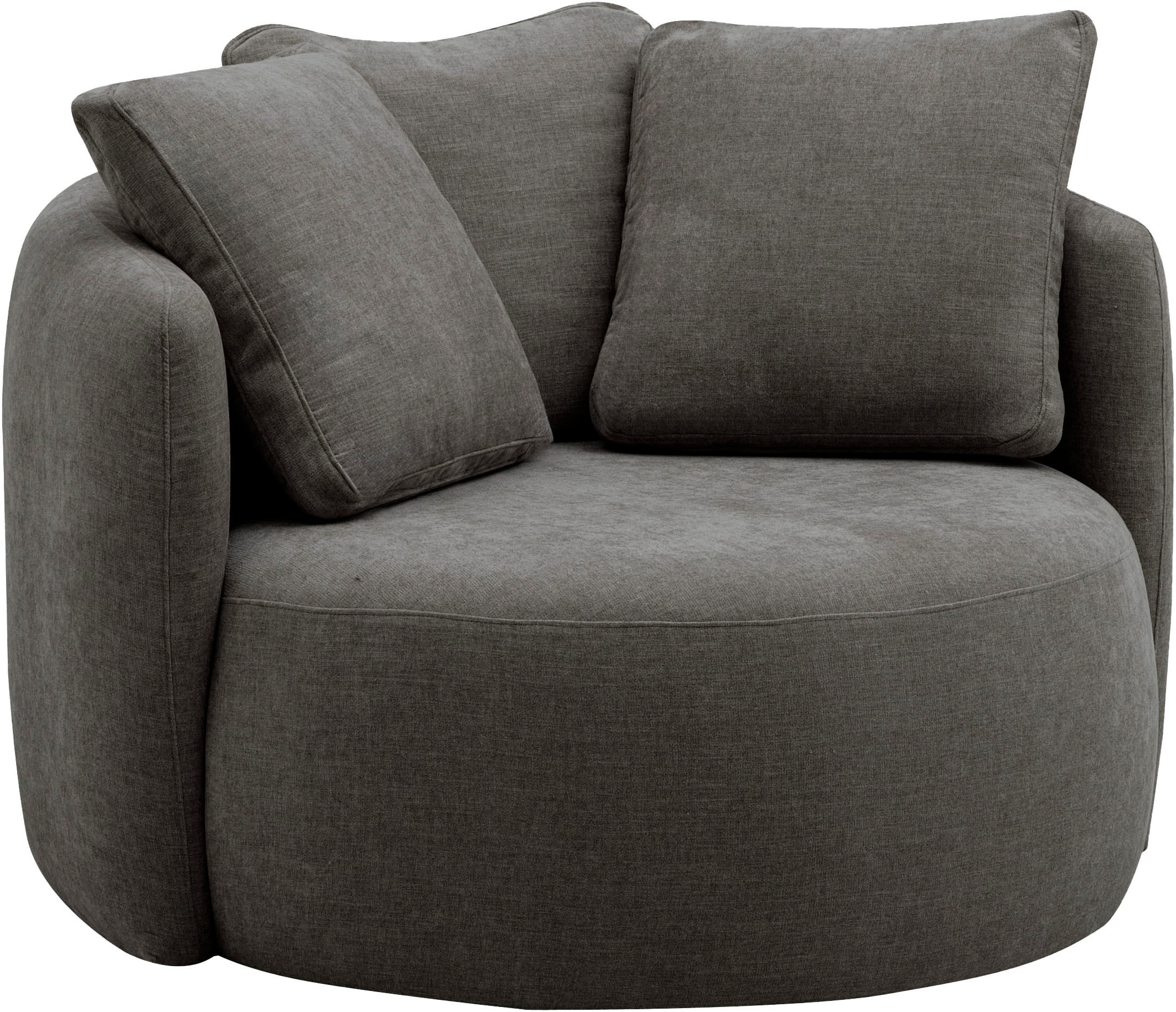 GOODproduct Sessel »Kaarl, moderner Rundsessel, Loungesessel, Loveseat« Webstoff, in fünf Farben, inkl. Rückenkissen, zeitloses Design