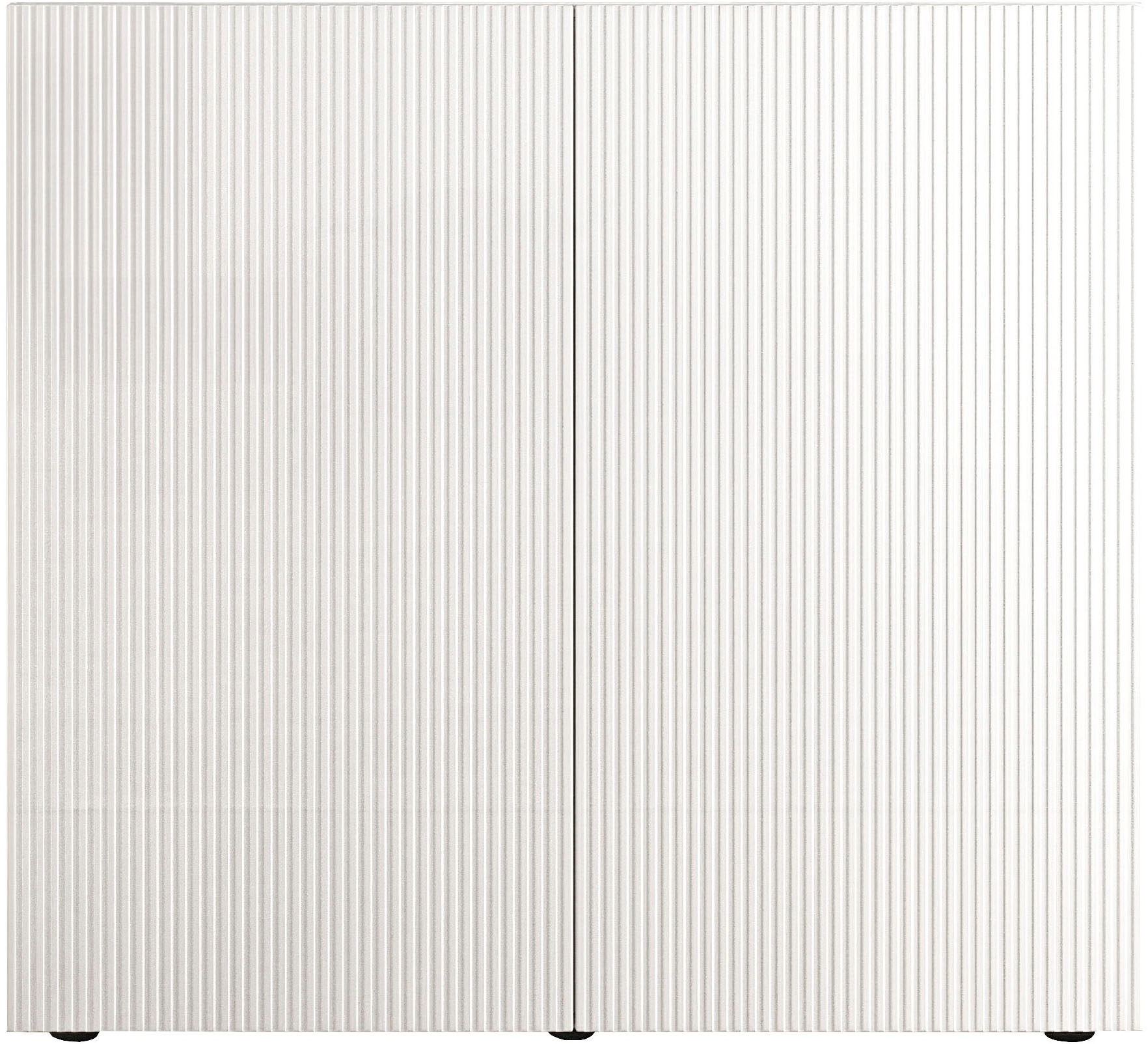 INOSIGN Highboard »Rio, Höhe 111 cm, Breite 120 cm, Stauraumschrank, Kommode, 2 Türen,«, geriffelte MDF-Fronten, modern u. elegant, viel Stauraum