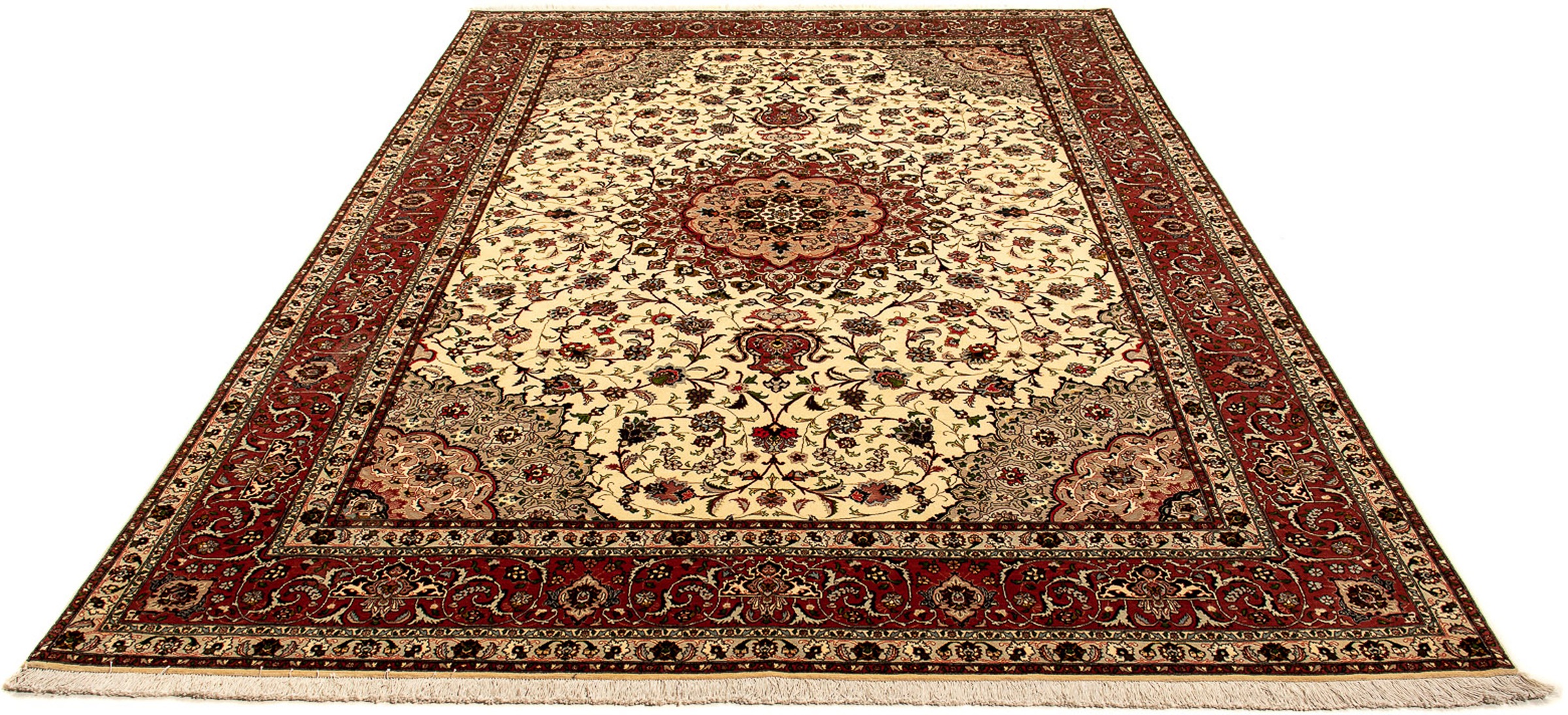 Image of morgenland Orientteppich »Perser - Täbriz - Royal - 359 x 248 cm - beige«, rechteckig, 7 mm Höhe, Wohnzimmer, Handgeknüpft, Einzelstück mit Zertifikat bei Ackermann Versand Schweiz