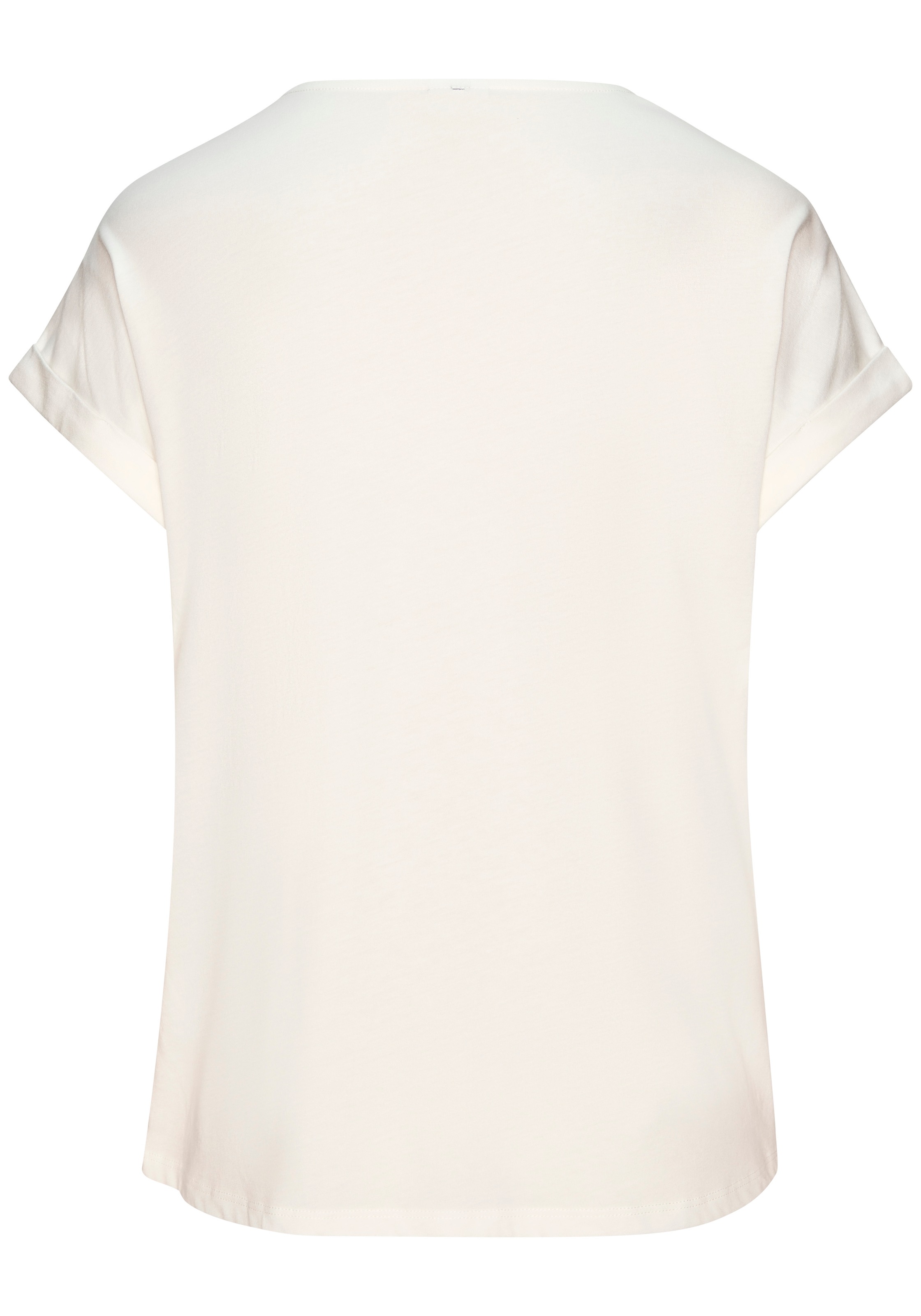 Vivance T-Shirt »mit glänzendem Frontprint« aus angenehmer Baumwoll-Modal-Qualität