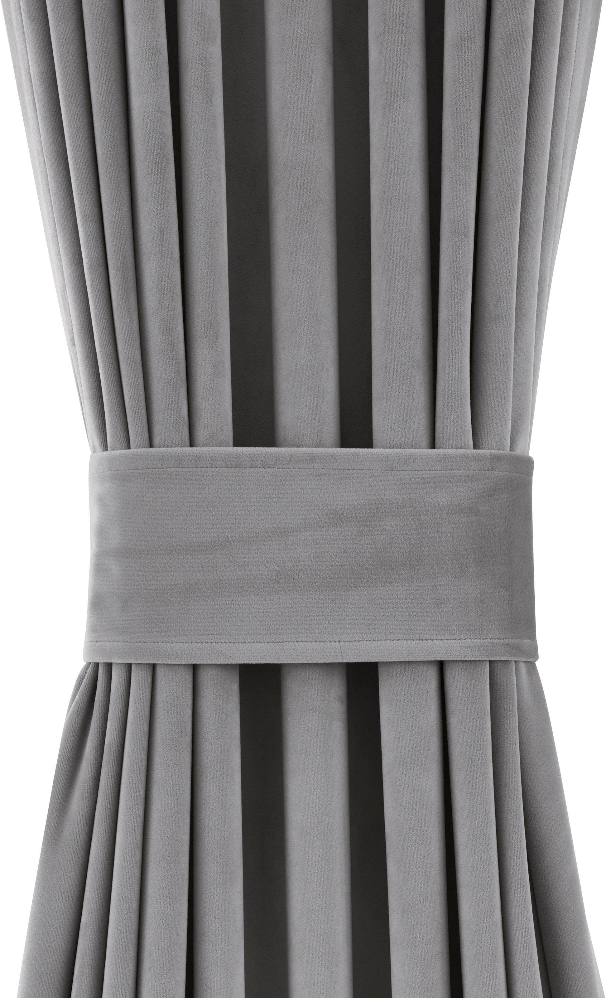 Leonique Vorhang »Velvet-Leonique« Multifunktionsband 1 Stk. tlg. Samt, mit Raffhalter, einfarbig, monochrom, edel, verschiedene Grössen