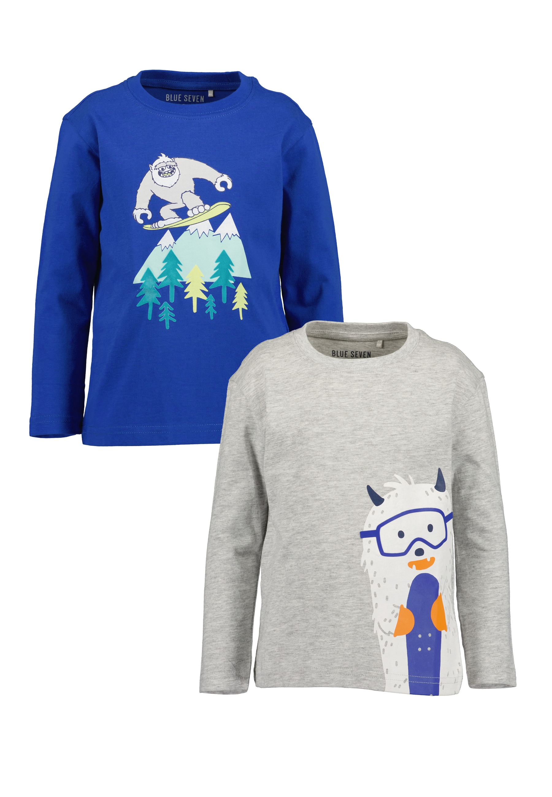 Image of Blue Seven Langarmshirt Packung, 2 Stk. mit grossen Comic-Frontmotiven