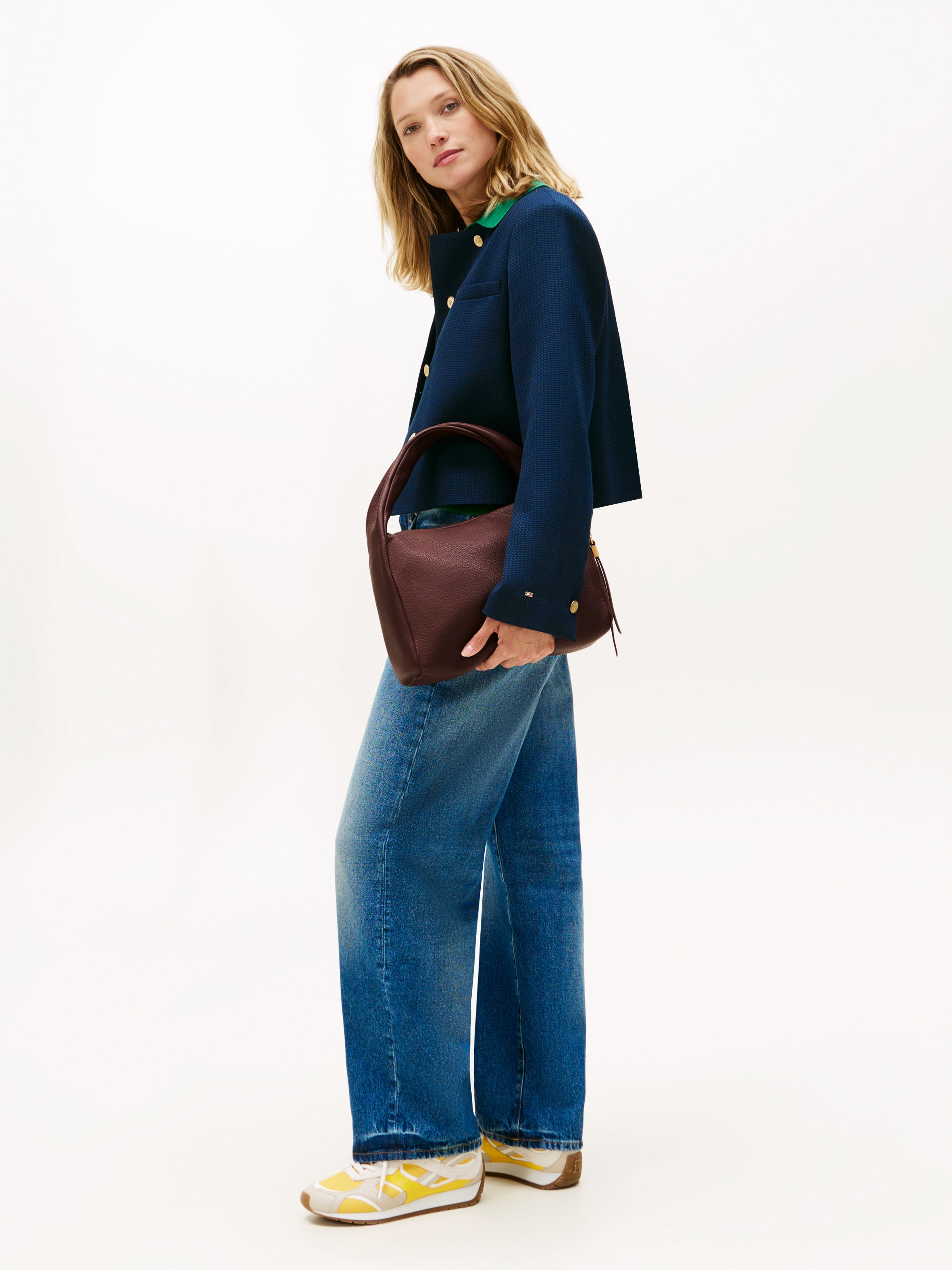 Tommy Hilfiger Hobo »CITY LEATHER SHOULDER BAG« sac fourre-tout femme, sac à épaule avec logo