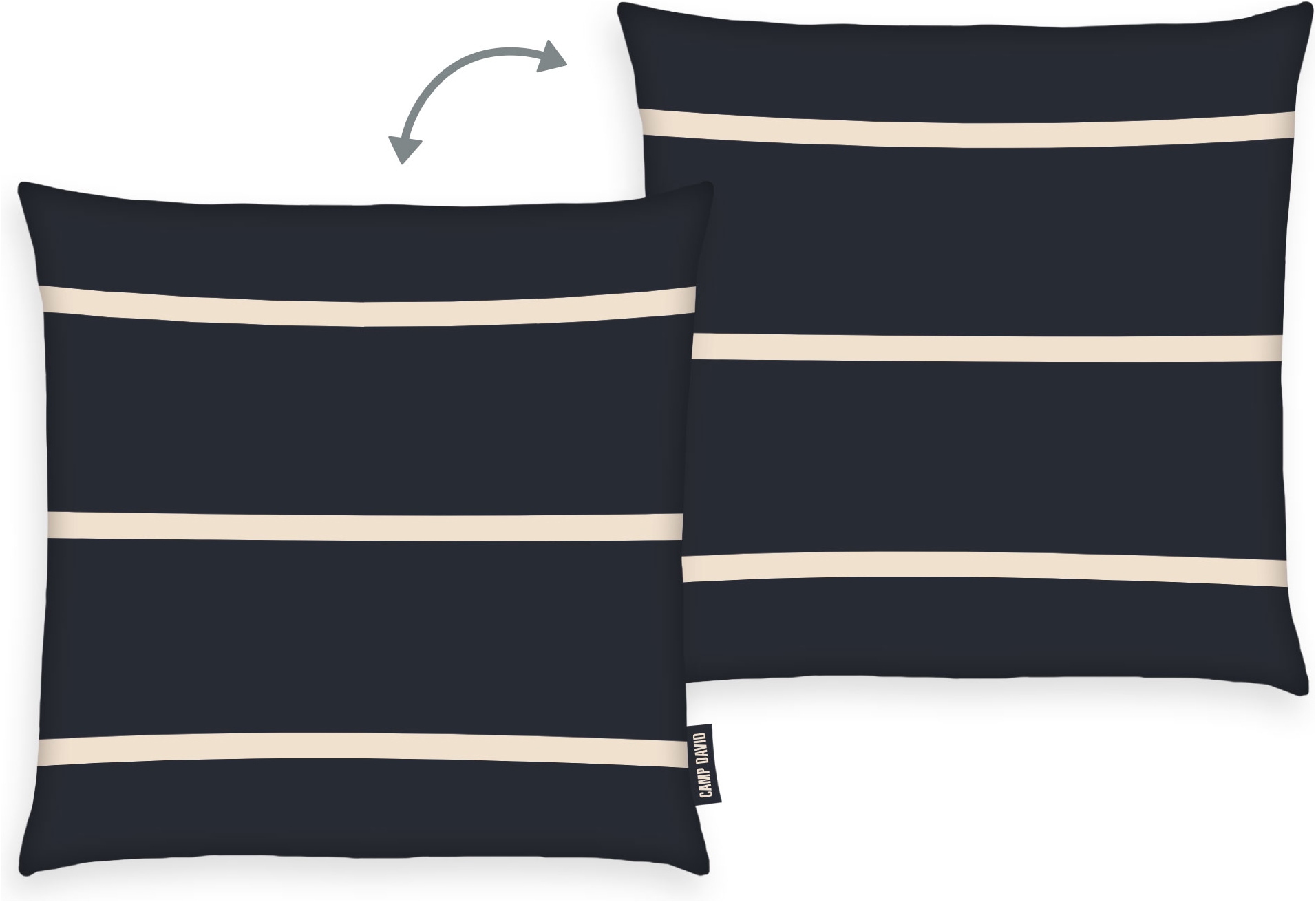 Image of CAMP DAVID Kissenhülle "Sea Stripes" gewebtes Label