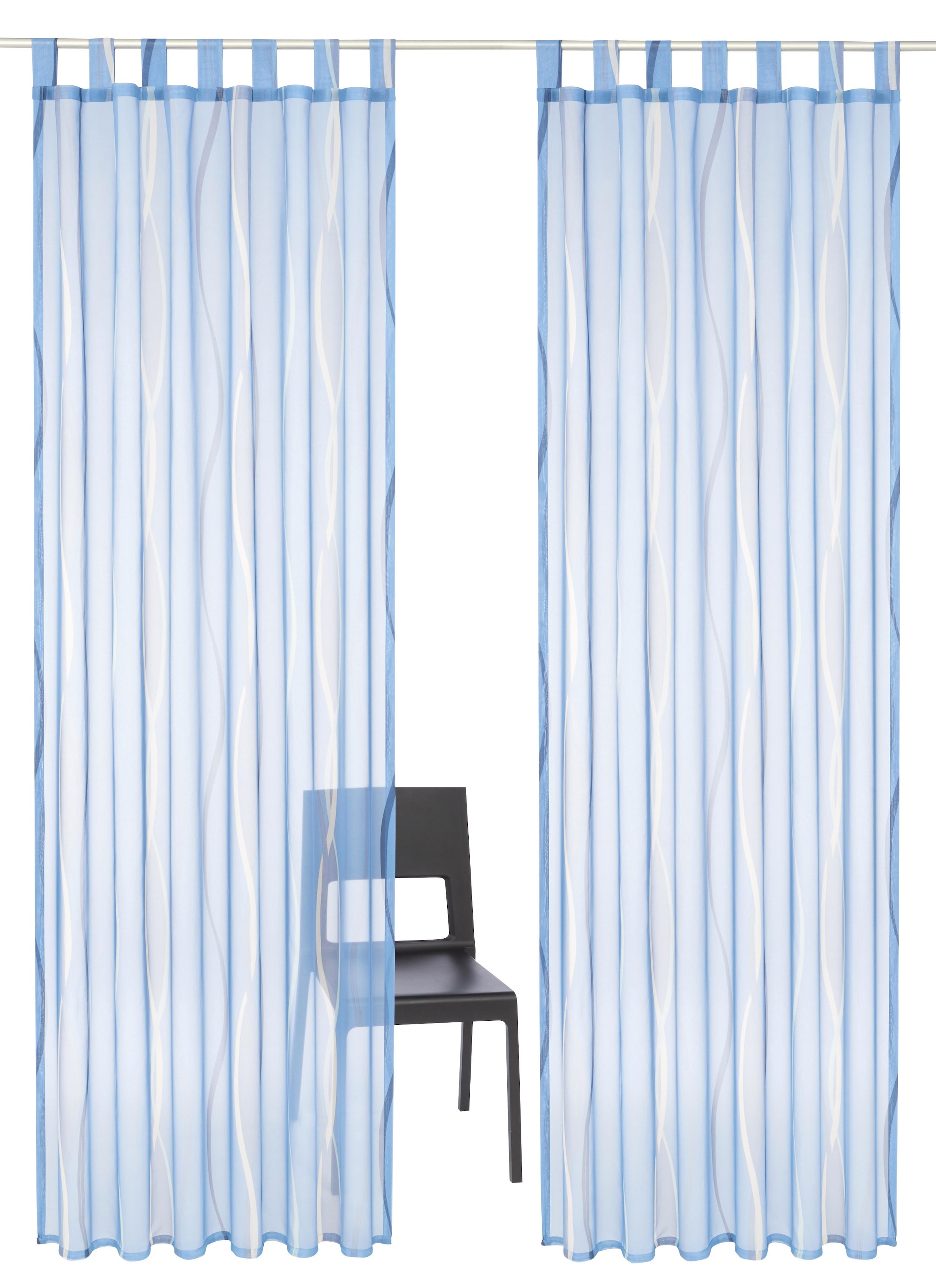 GOODproduct Rideau »Dimona« Boucles 2 cuis tlg. 2er-Set, Voile, Polyester, Wellen