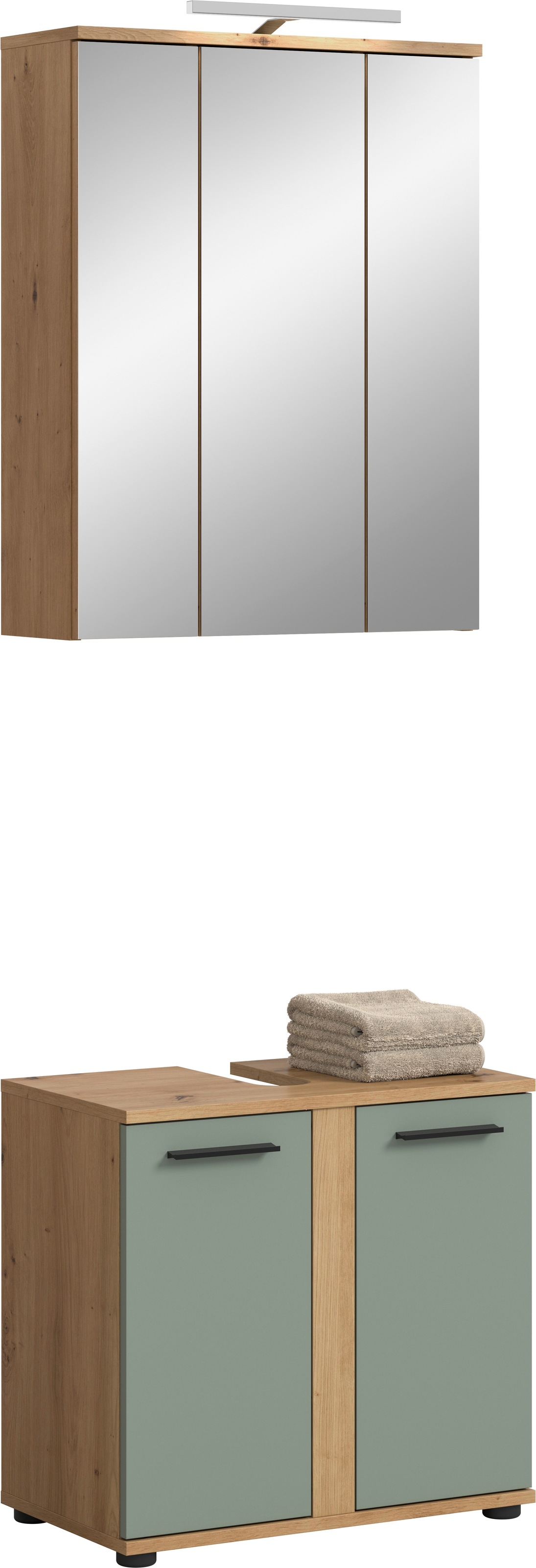 Image of welltime Badmöbel-Set "LUCCA, 2 teilig, inklusive LED Beleuchtung, bestehend aus:" Set, 2 Stk. tlg.