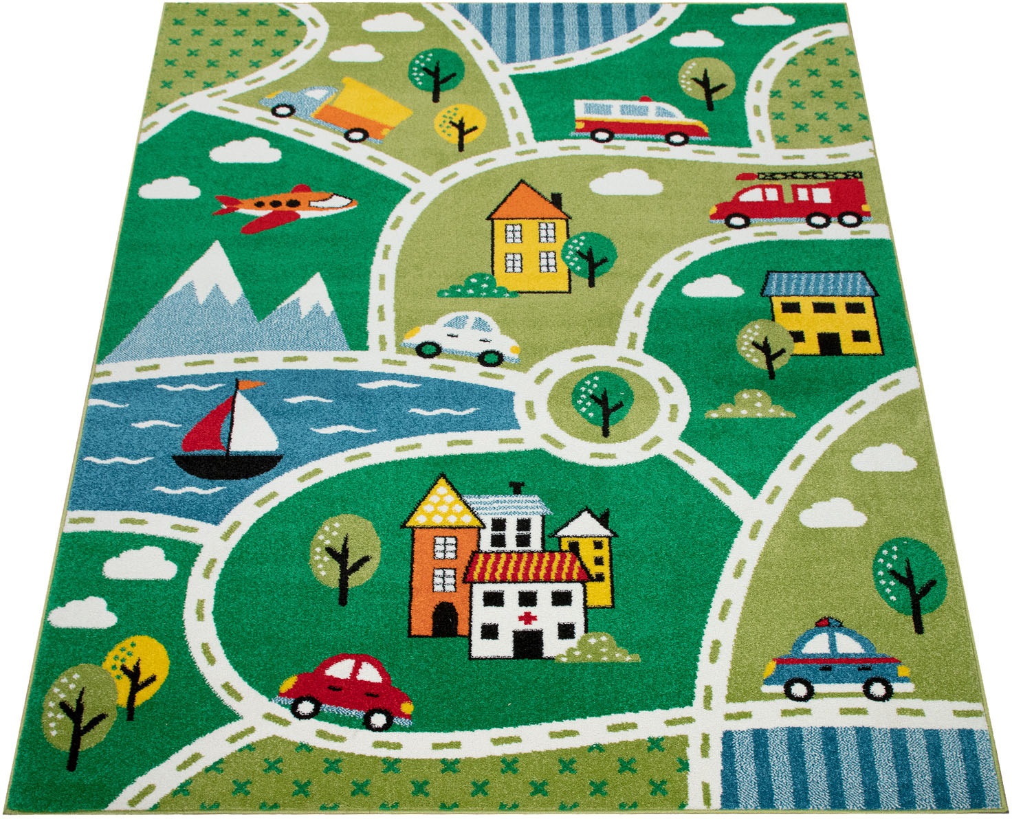 Image of Paco Home Kinderteppich »ECE 976«, rechteckig, 9 mm Höhe, Strassen-Spiel-Teppich, Kinderzimmer bei Ackermann Versand Schweiz