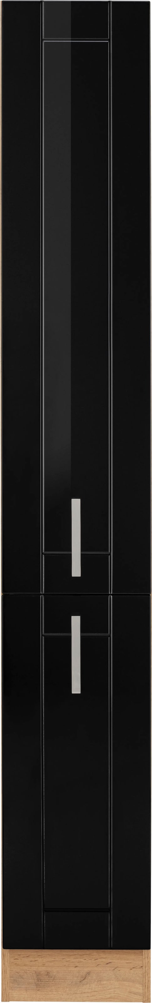 KOCHSTATION Armoire à pharmacie »KS-Tinnum« 30 cm de large, 200 cm de haut, poignées en métal, façades MDF, tiroirs
