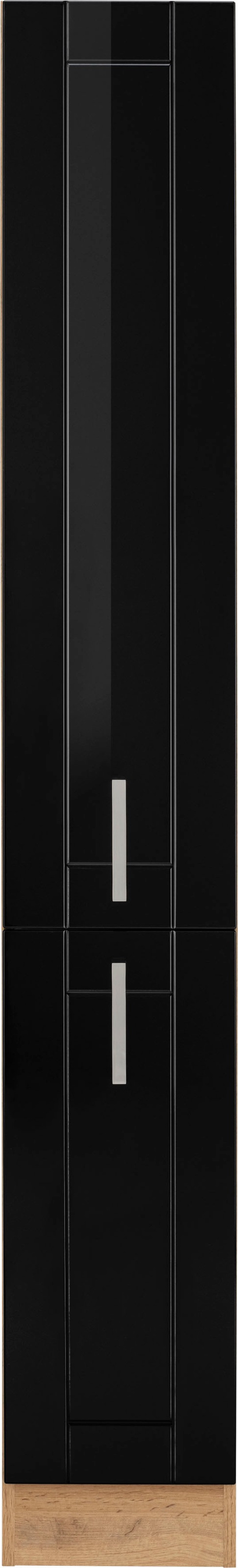 KOCHSTATION Apothekerschrank "KS-Tinnum" 30 cm breit, 200 cm hoch, Metallgriffe, MDF Fronten, Auszüge