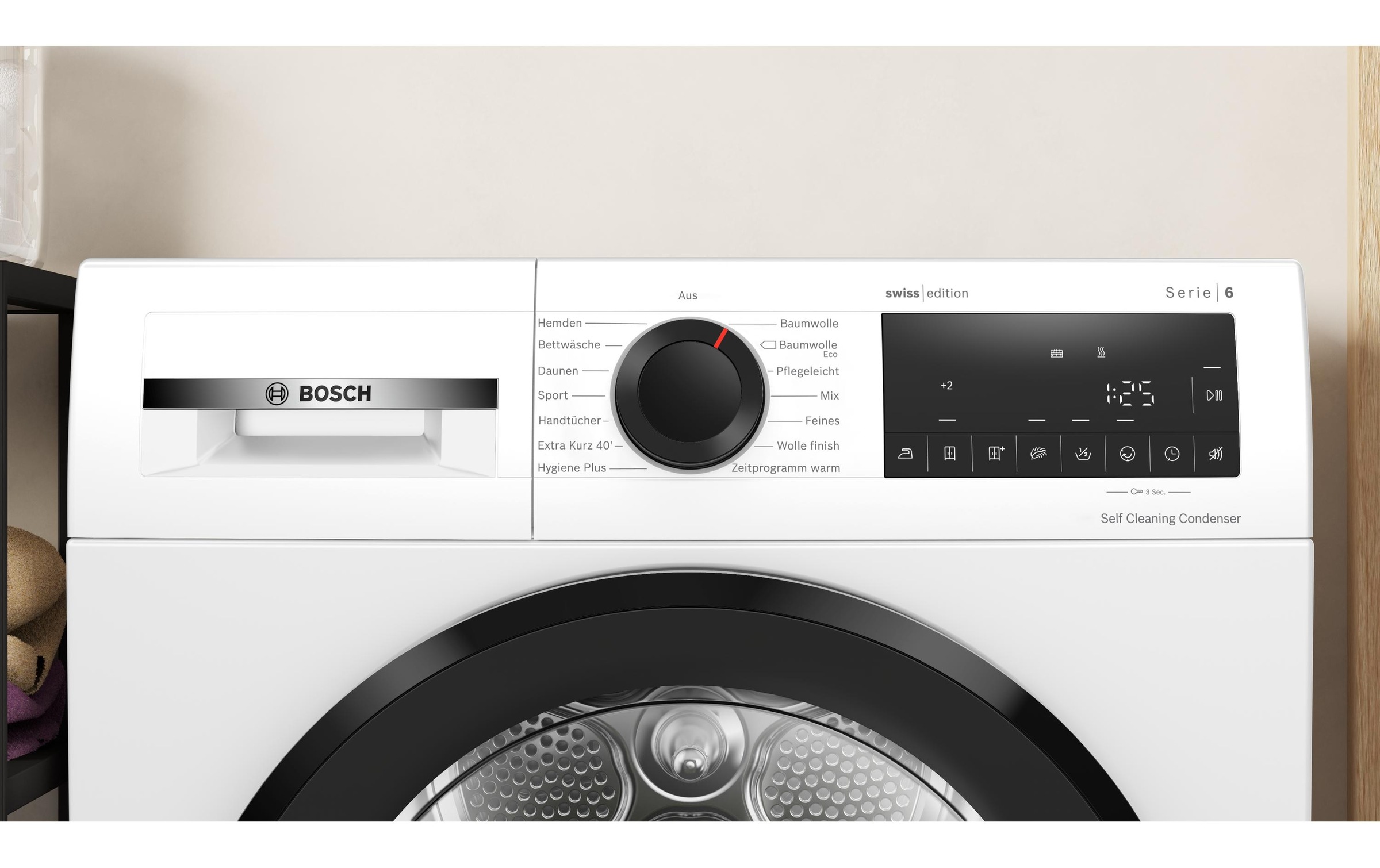 BOSCH Sèche-linge à pompe à chaleur »Serie 6 WQG2450JCH Rechts« Geräuschentwicklung: 61 dBA
