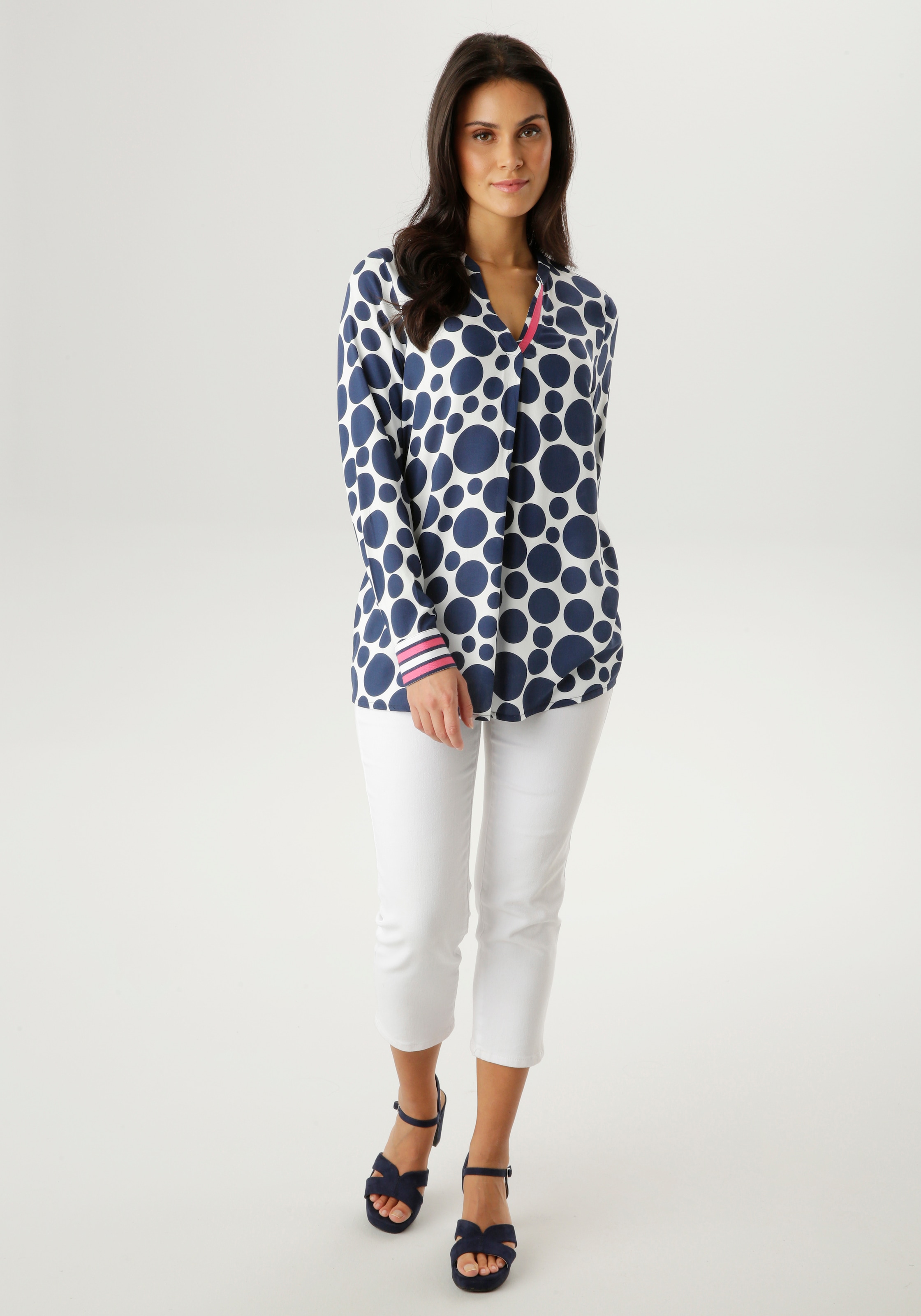 Aniston SELECTED Schlupfbluse im raffinierten Tupfenverlauf - NEUE KOLLEKTION