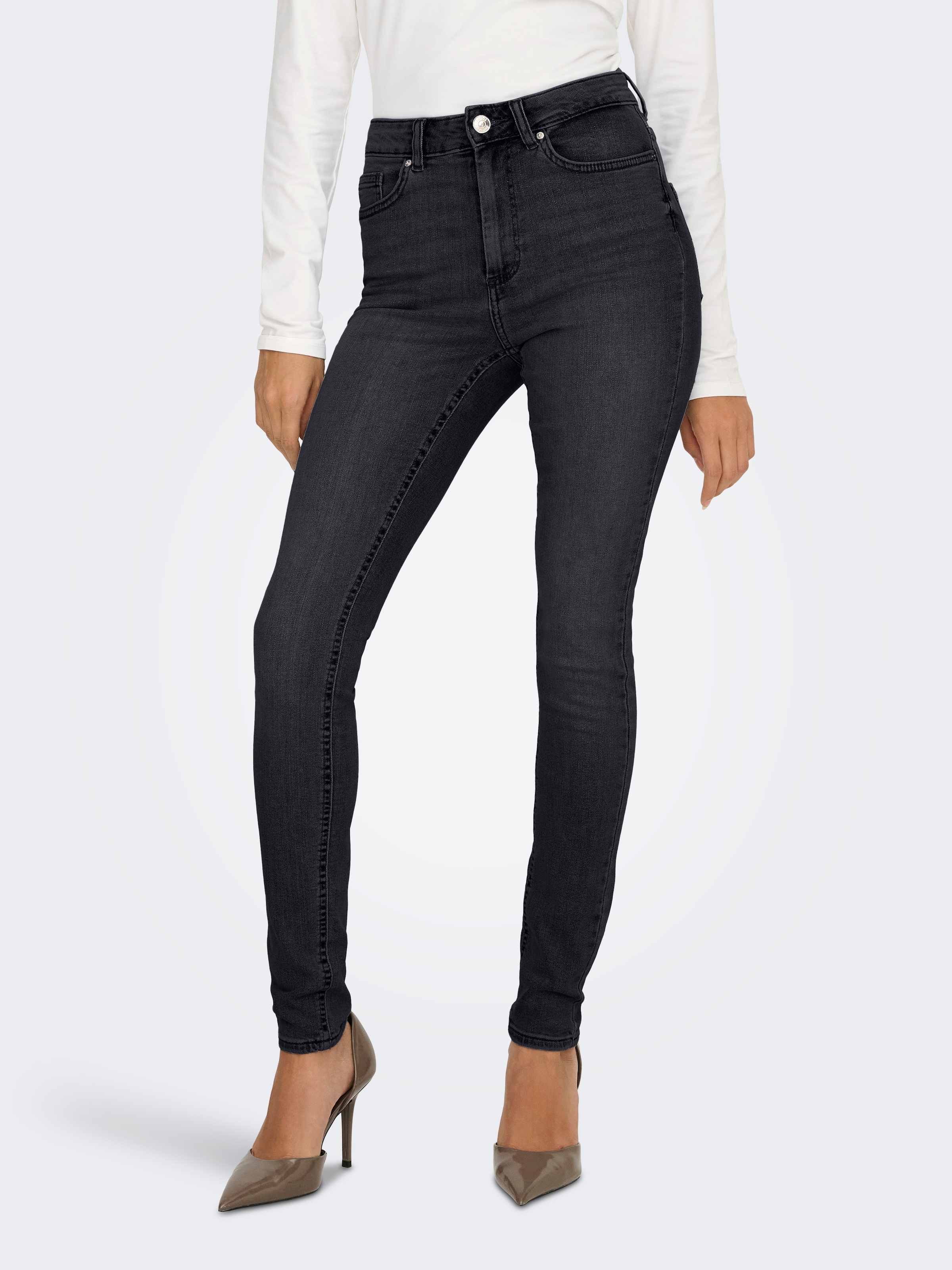 Image of ONLY High-waist-Jeans "ONLBLUSH HIGH WAIST SKINNY DNM BOX" Baumwollmischung, skinny fit