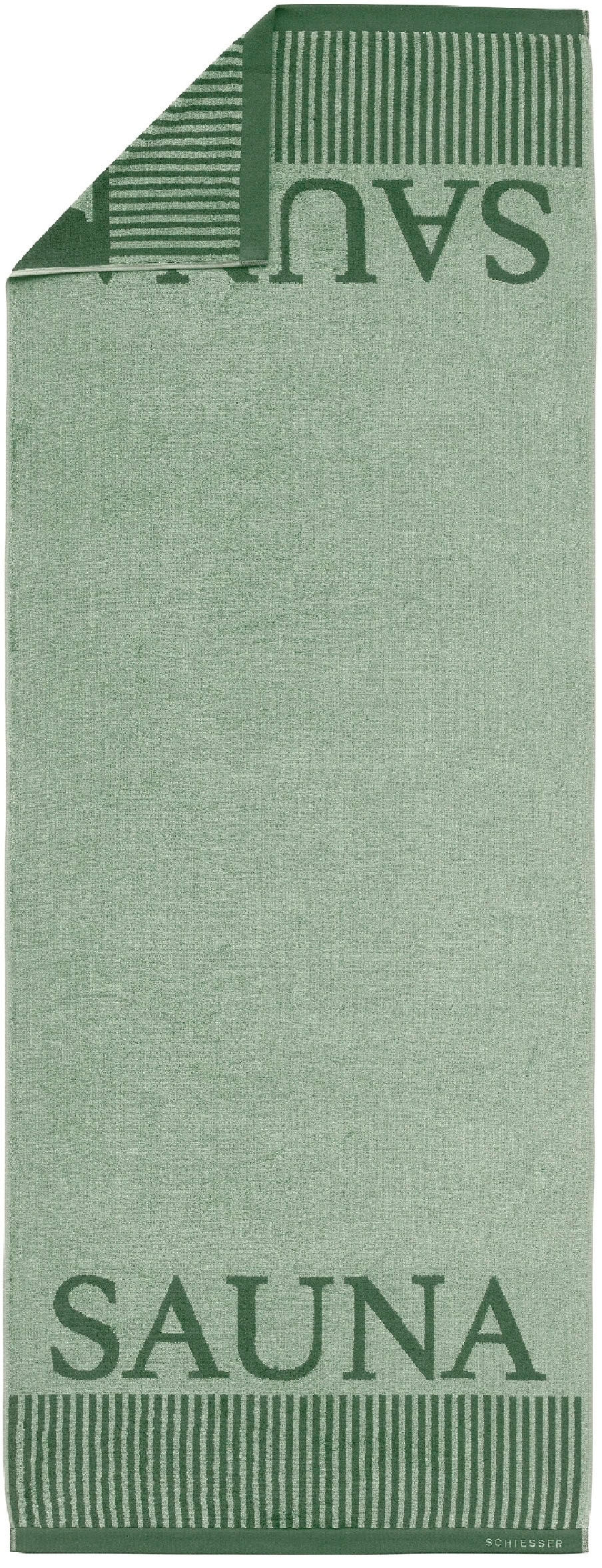Schiesser Serviette de sauna »Rom aus garngefärbtem, kuschelweichem Baumwollfrottier« Made in Green