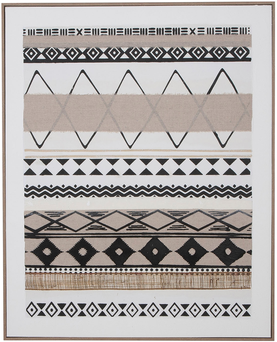 Image of GILDE Bild mit Rahmen "Bild rechteckig Mwaki braun; schwarz; weiss H. 102 cm" 1 Stk. tlg.