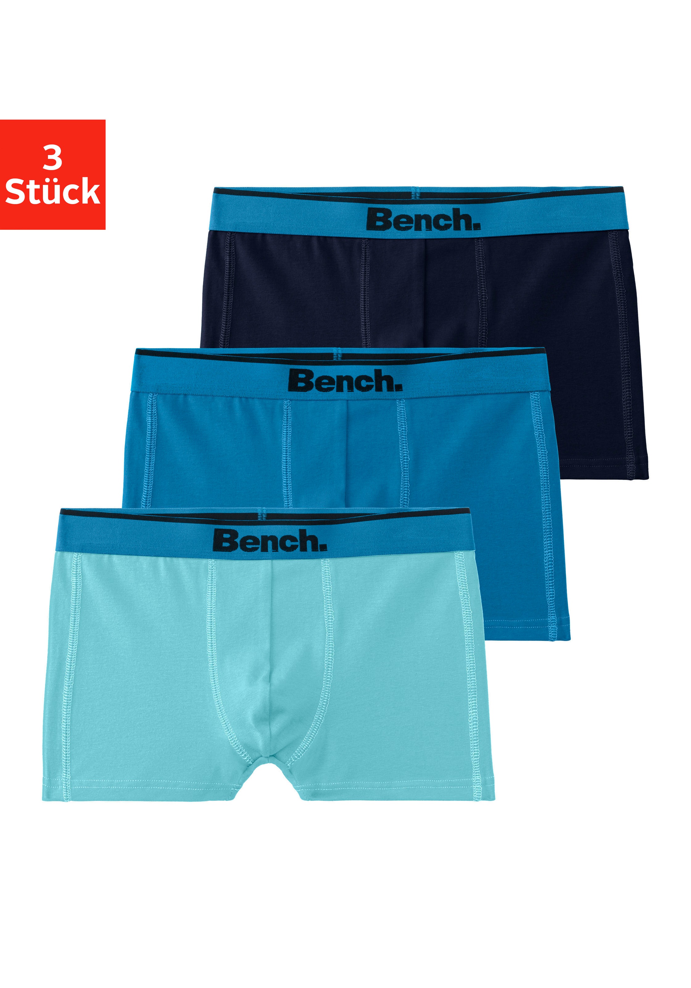Image of Bench. Boxer "Boxershorts für Jungen" Packung, 3 Stk. mit Ziernähten vorn