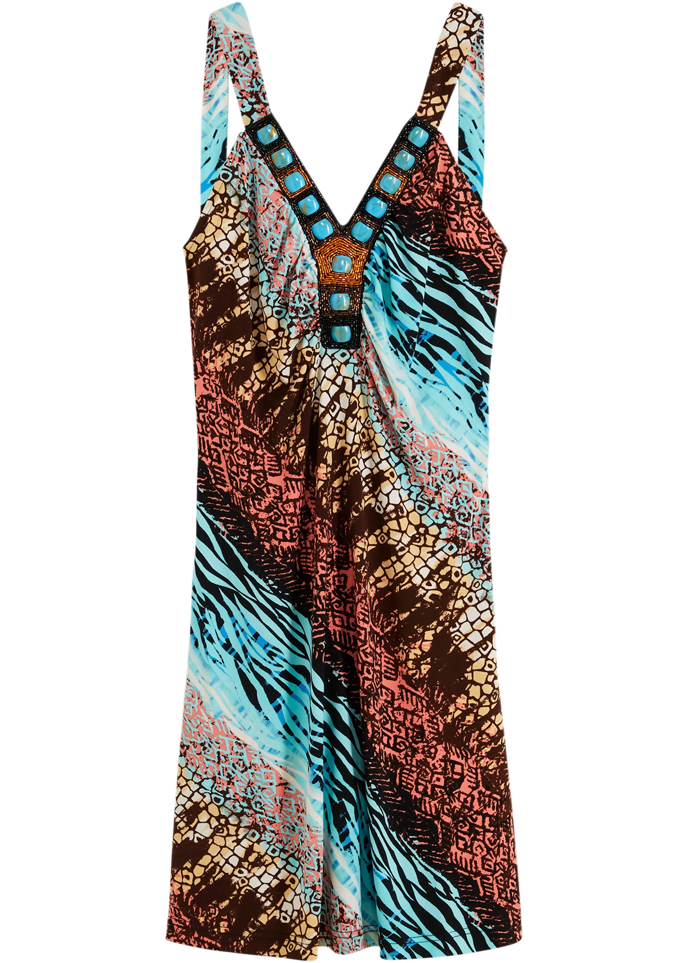 bonprix Robe t-shirt »Jerseykleid in A-Linie« für eleganten Look, aus Polyester und Elasthan, A-Linie, ärmellos