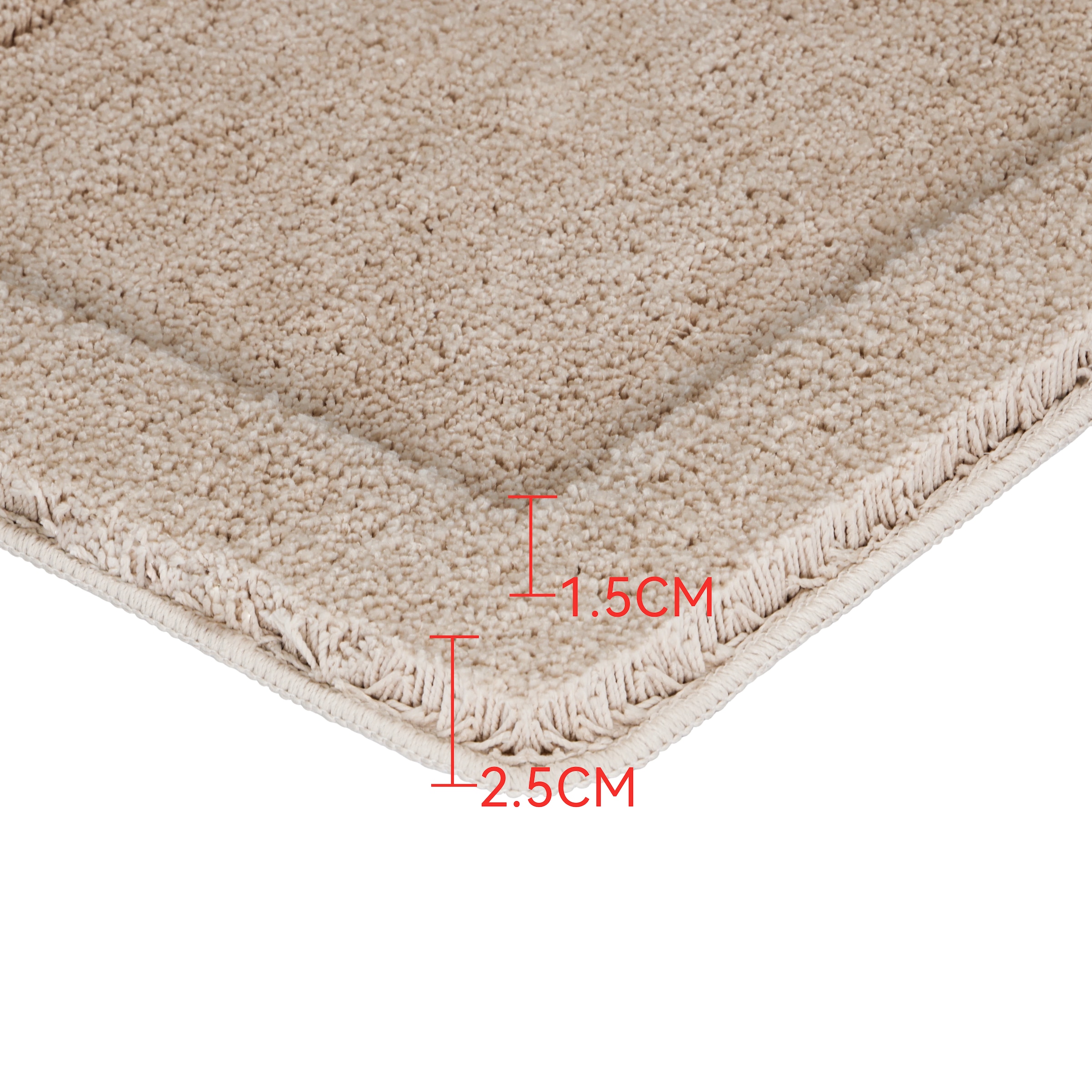 GOODproduct Tapis de bain »Sanremo mit Rahmen, Badvorleger, Badezimmer, sehr weich, Hoch-Tief« Höhe 25 mm revêtement antidérapant Séchage rapide | compatible chauffage au sol Tapis de bain uni, rectangulaire, disponible en set de 3 pièces