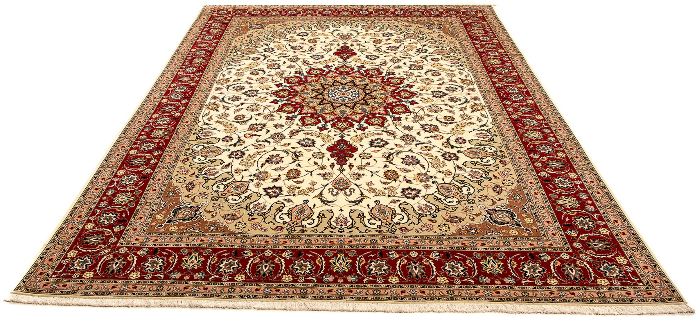 Image of morgenland Orientteppich »Perser - Täbriz - Royal - 350 x 251 cm - beige«, rechteckig, 7 mm Höhe, Wohnzimmer, Handgeknüpft, Einzelstück mit Zertifikat bei Ackermann Versand Schweiz