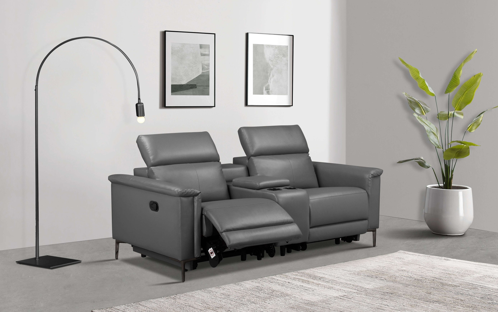 GOODproduct 2-Sitzer »LUND,Lederoptik, Kinosofa, Relaxfunktion, TV-Sessel, man./elektrisch« elektri. mit USB-A, Kopfteilverstellung, Getränkehalter u. Staufach