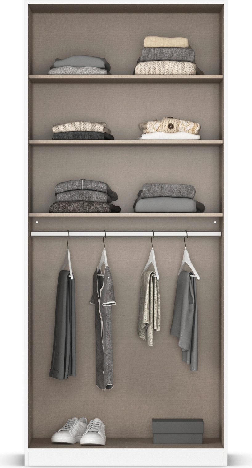 GOODproduct Armoire à portes battantes »Kleiderschrank Kleiderschränke Schrank Garderobe AGORDO mit Glasfront« en deux couleurs de poignées, largeurs 91-405 cm,  aménagement intérieur réfléchi, en 8 largeurs et 2 hauteurs MADE IN GERMANY