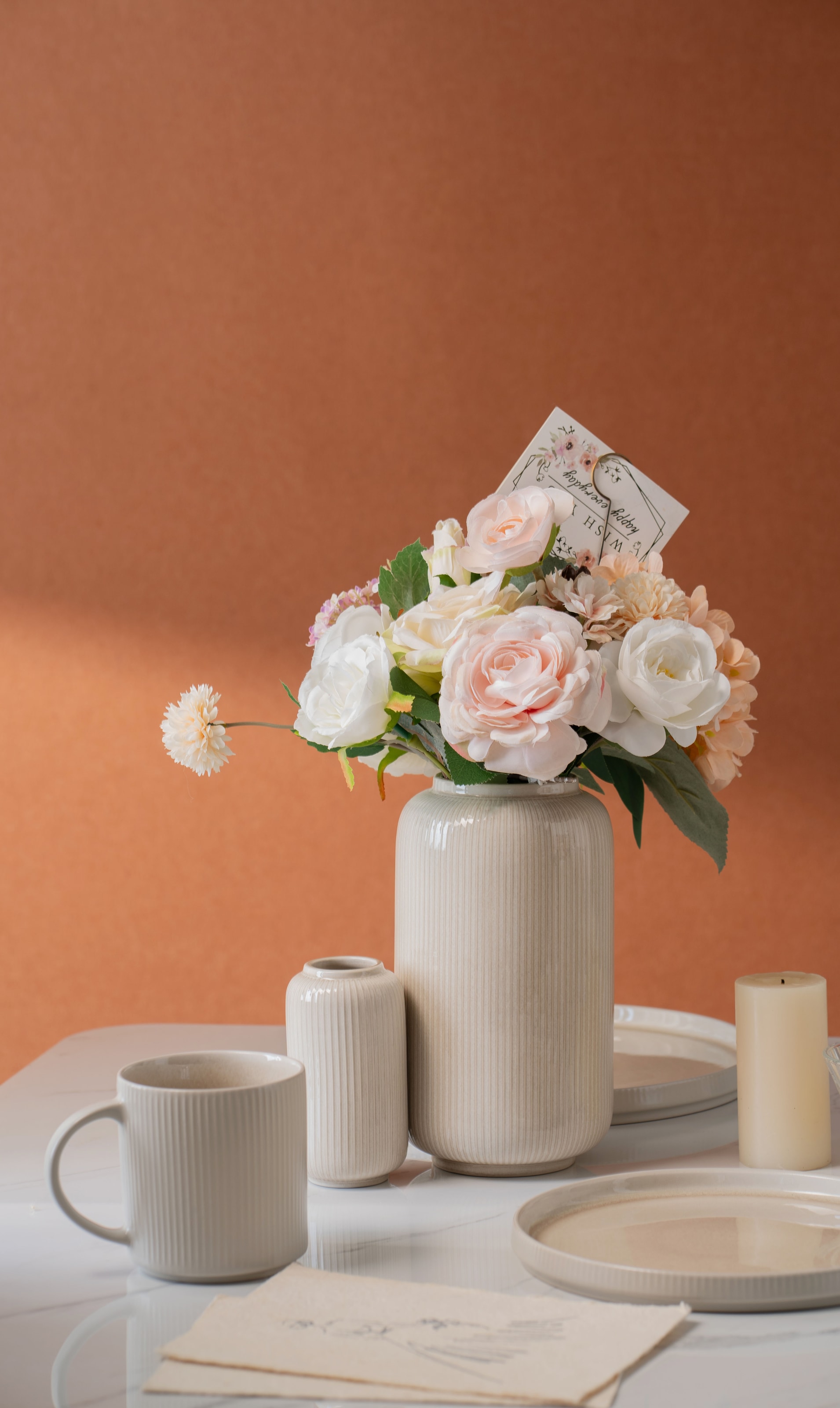 GOODproduct Tischvase »Ylvii, innen vollständig glasiert und wasserundurchlässig« Vasen aus Keramik, uni matt oder mit glänzender, Effektglasur