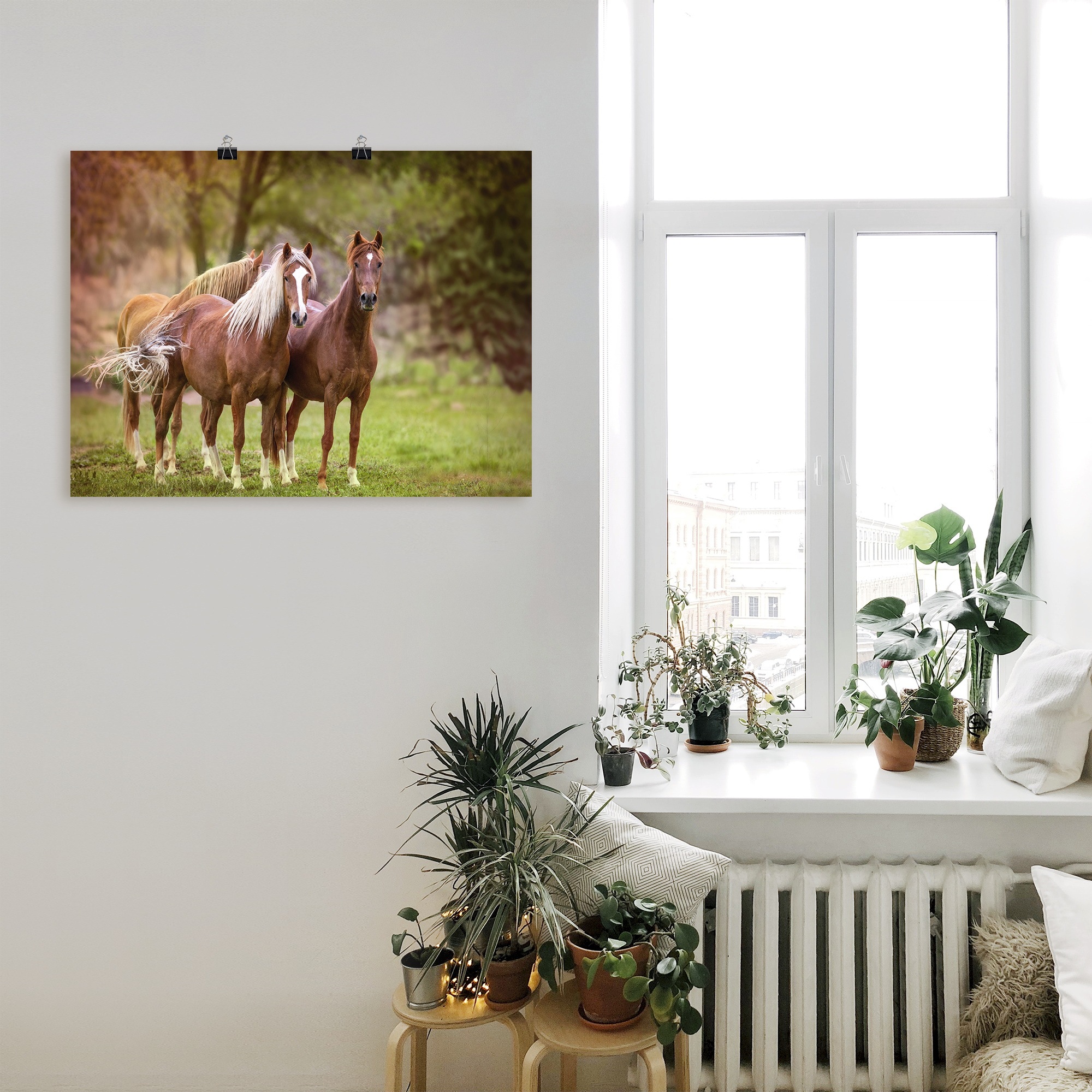 Artland Wandbild »Pferde in den Feldern I«, Haustiere, (1 St.), als Leinwandbild, Poster, Wandaufkleber in verschied. Grössen