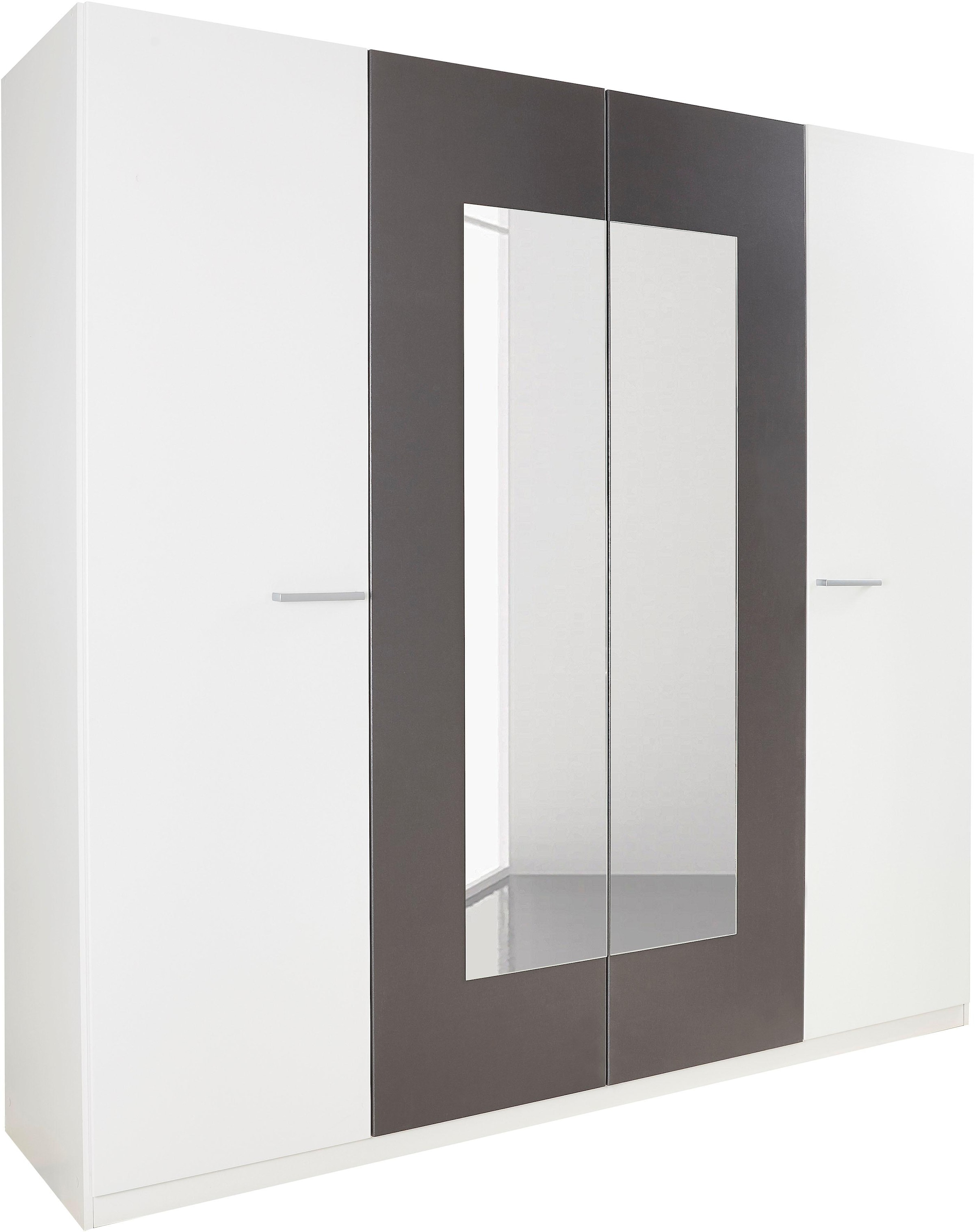 Image of rauch Drehtürenschrank "Kleiderschrank Schrank Garderobe Wäscheschrank Schlafzimmer BORBA" Breite/Höhe/Tiefe: 225/210/54 cm, optional mit Absetzung in Graumetallic MADE IN GERMANY