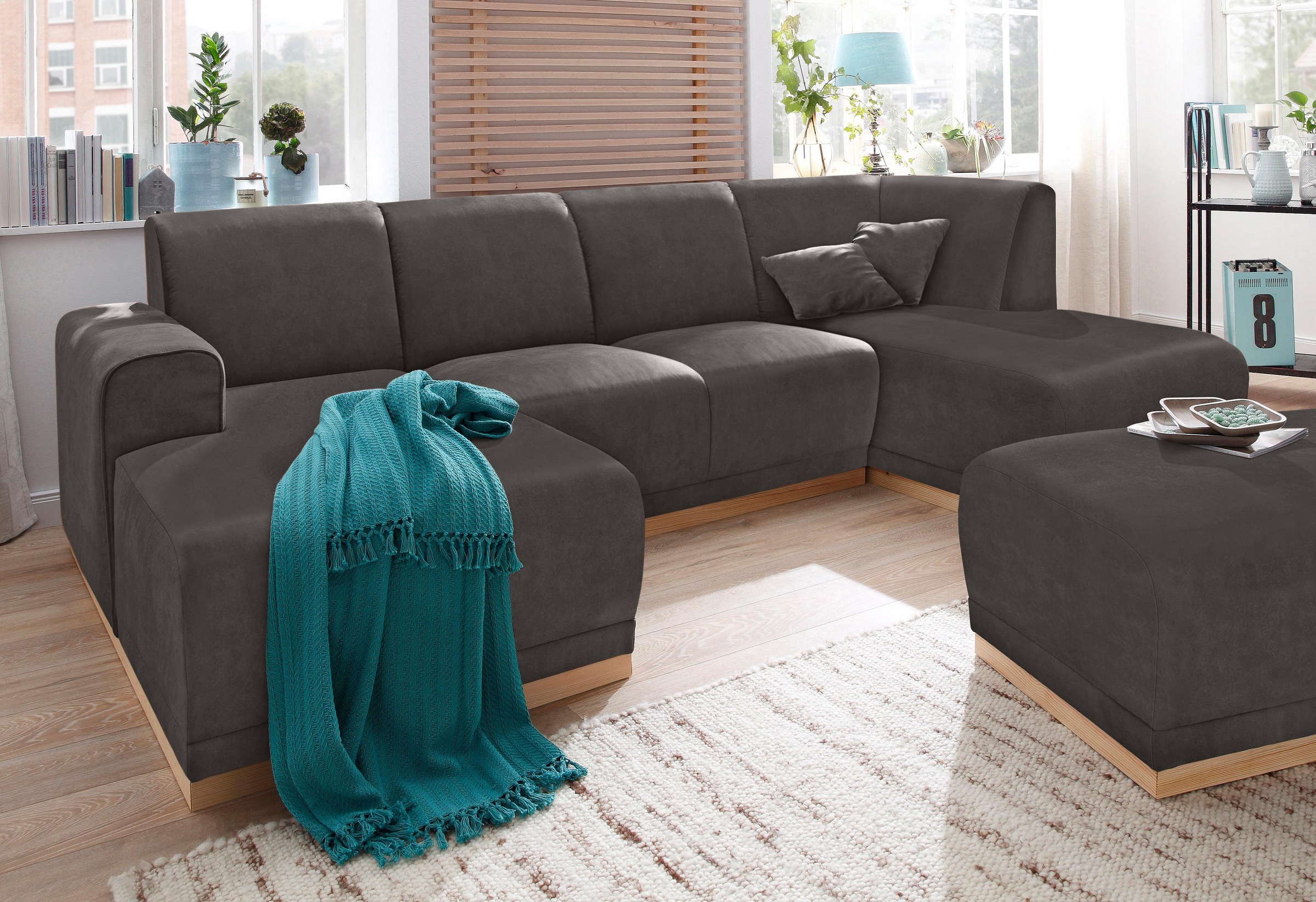 Image of Home affaire Wohnlandschaft »Seeland«, mit sichtbarem Holzrahmen an der Unterseite bei Ackermann Versand Schweiz