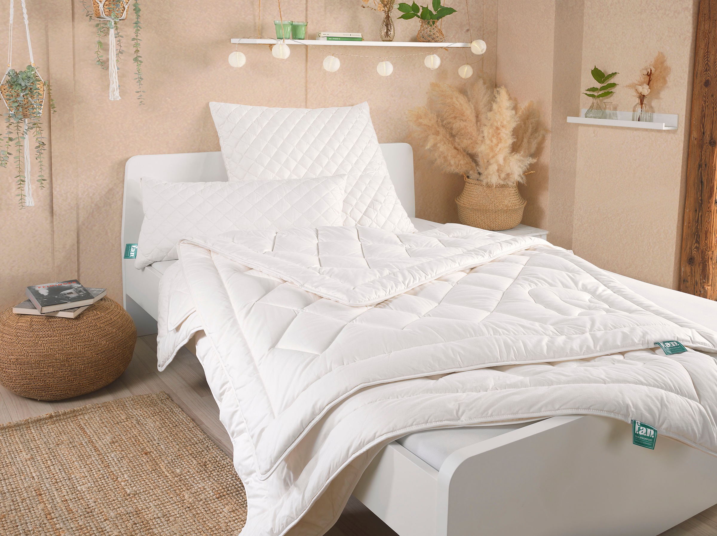 Fan, fan »kbA Baumwolle« 4-Jahreszeiten Füllung 100% Baumwolle 1 Stk. tlg., weiß, Bezug: 100% Baumwolle. Füllung: 100% Baumwolle